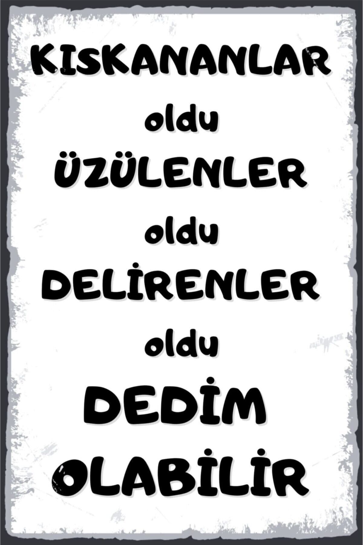 Dedim Olabilir Retro Ahşap Poster