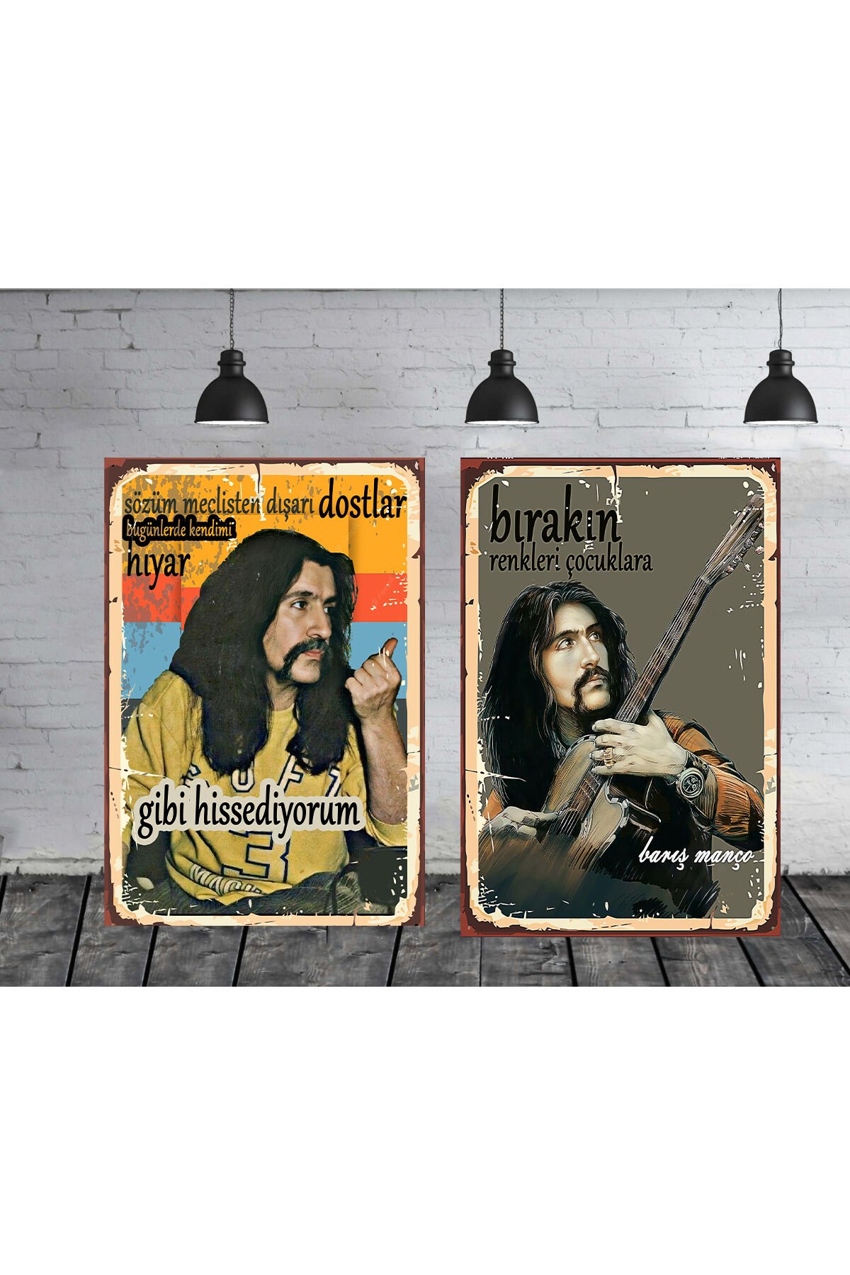 Barış Manço Tasarımlı 2 Adet 20x30 CM Tablo Seti G11