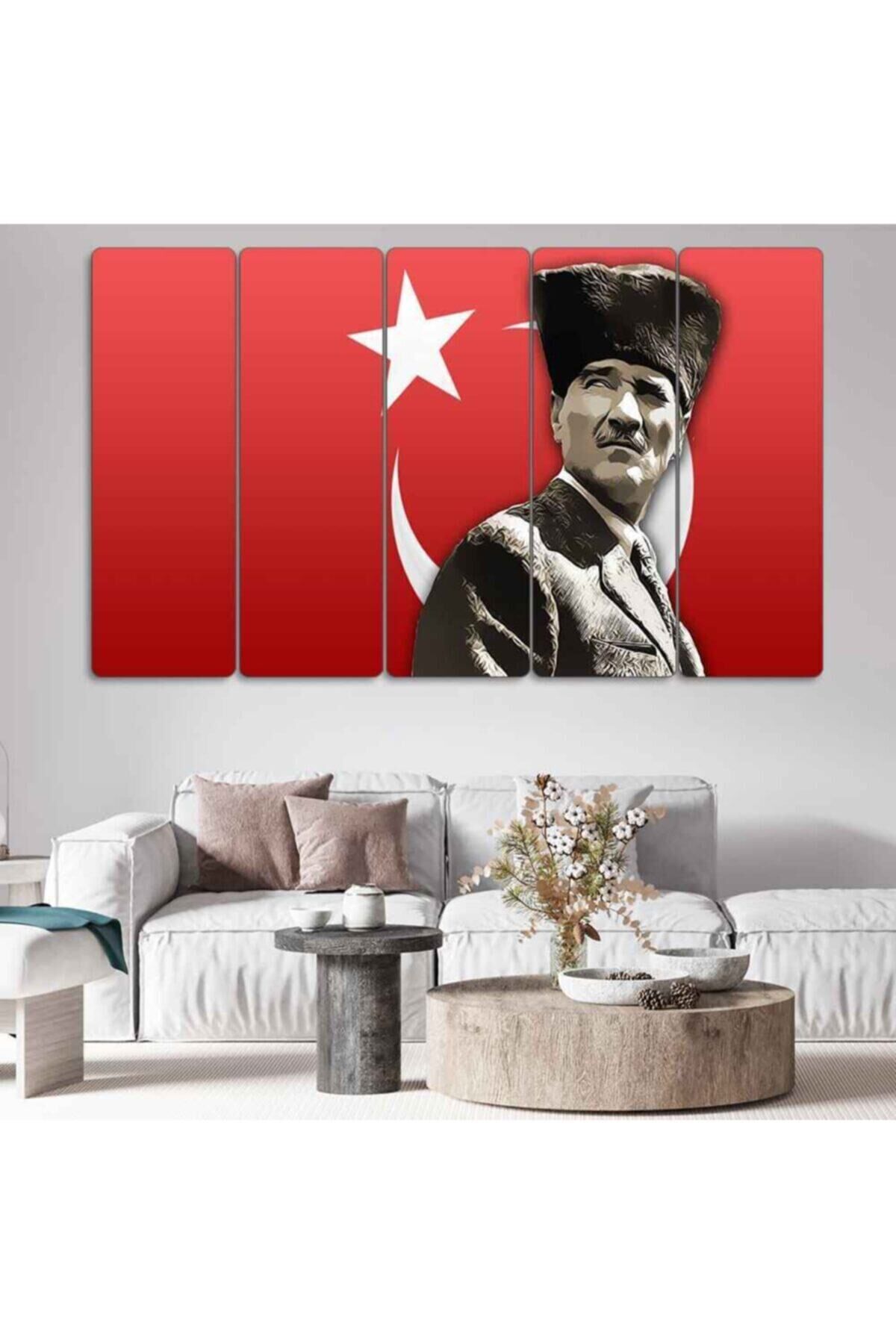Mustafa Kemal Atatürk - 5 Parçalı Tablo