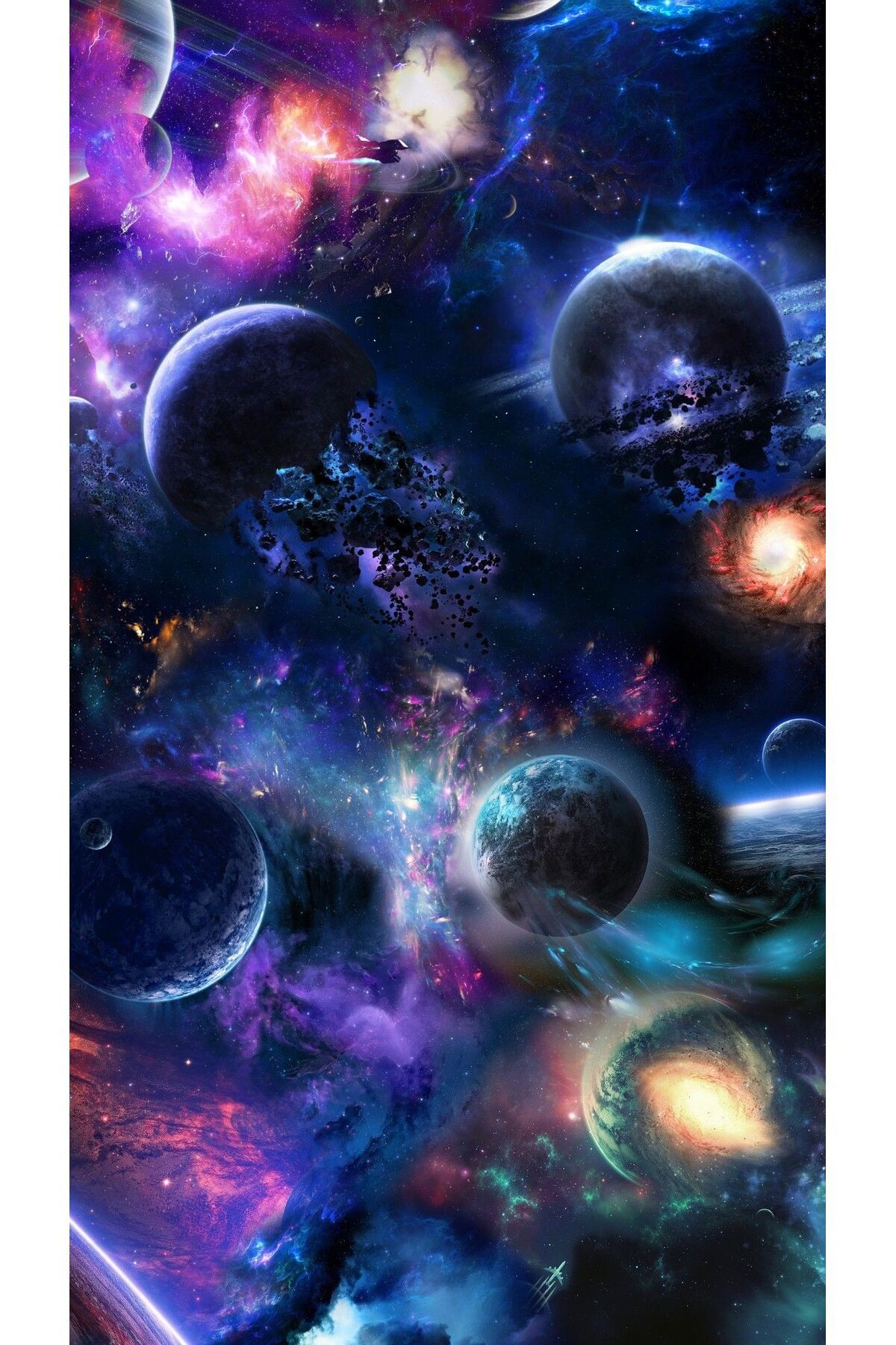 Gezegenler Tasarımlı Ahşap Poster