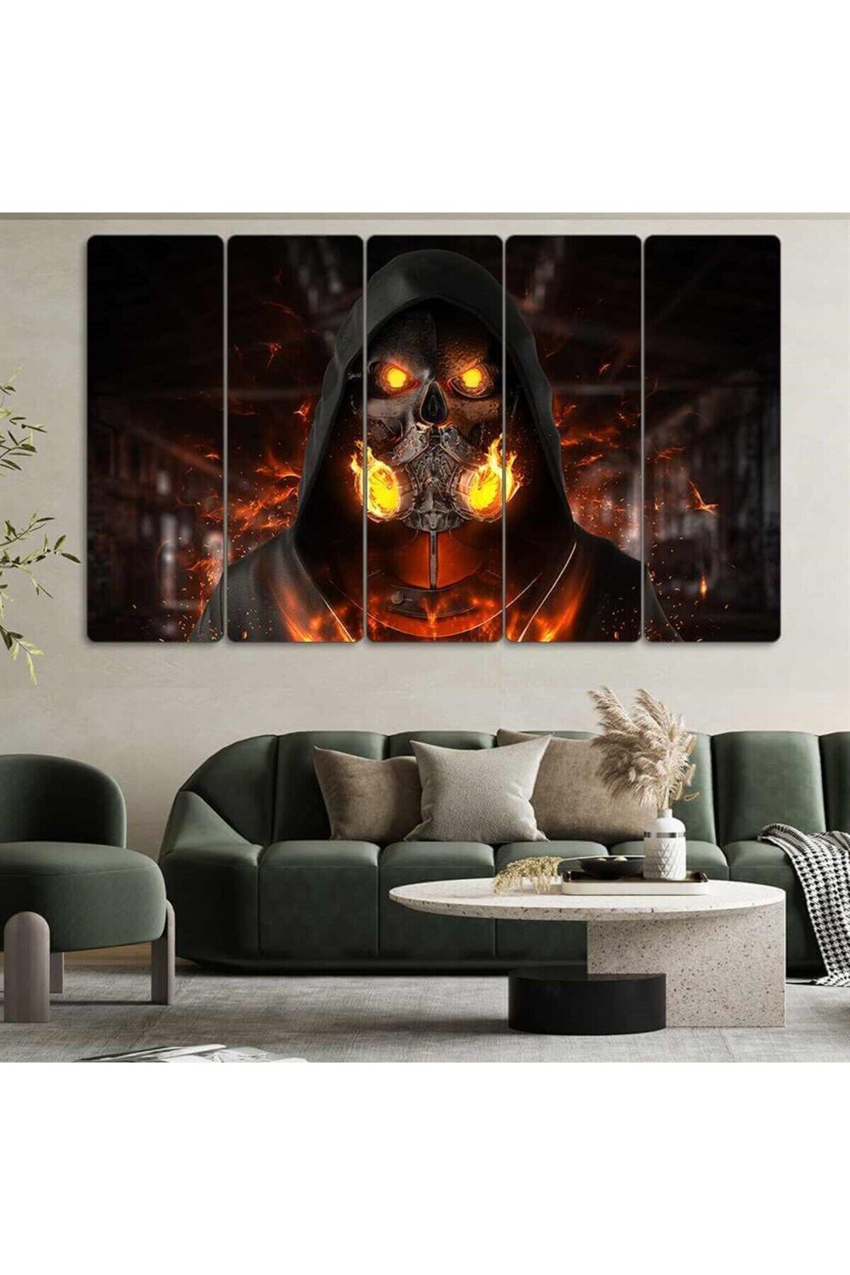 Cehennemin Ateş Maskesi - 5 Parçalı Tablo