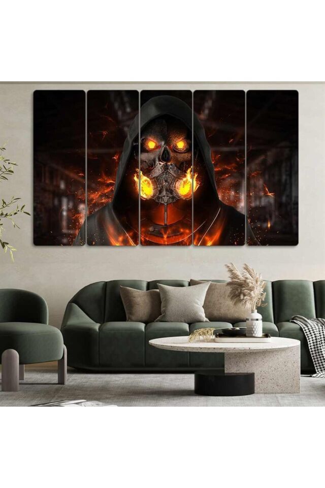 Cehennemin Ateş Maskesi - 5 Parçalı Tablo