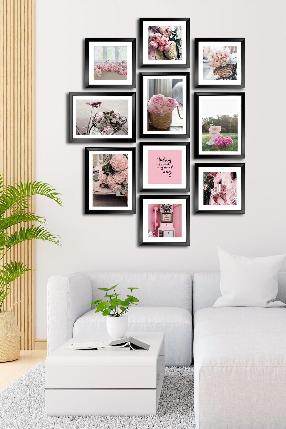 10 Parçalı Çerçeve Görünümlü Mdf Tablo Seti Flm090