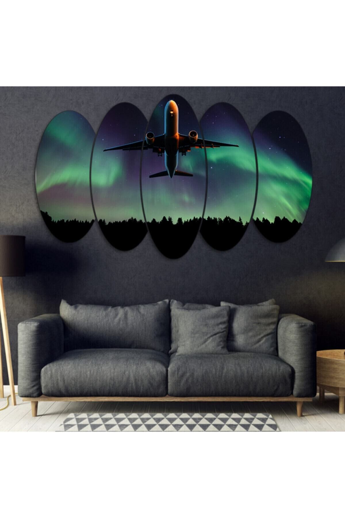 Kuzey Işıkları , Uçak - 5 Parçalı Tablo
