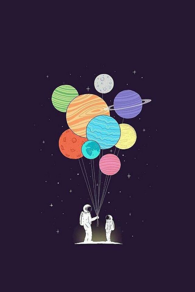 Gezegenler Tasarımlı Ahşap Poster