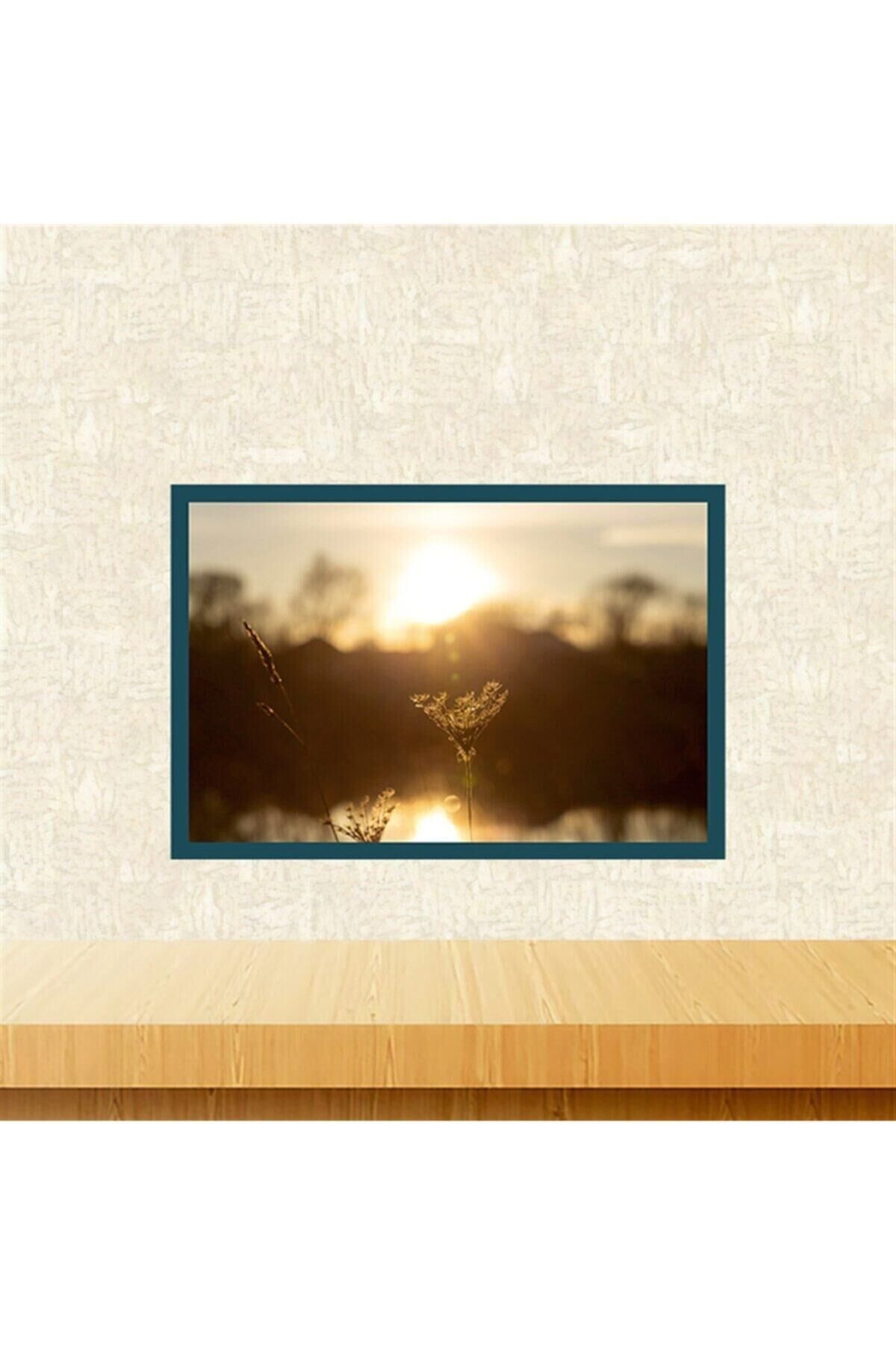 Güneşin Dalı Tasarımlı 20-30 Cm Retro Ahşap Tablo Tkfx6017