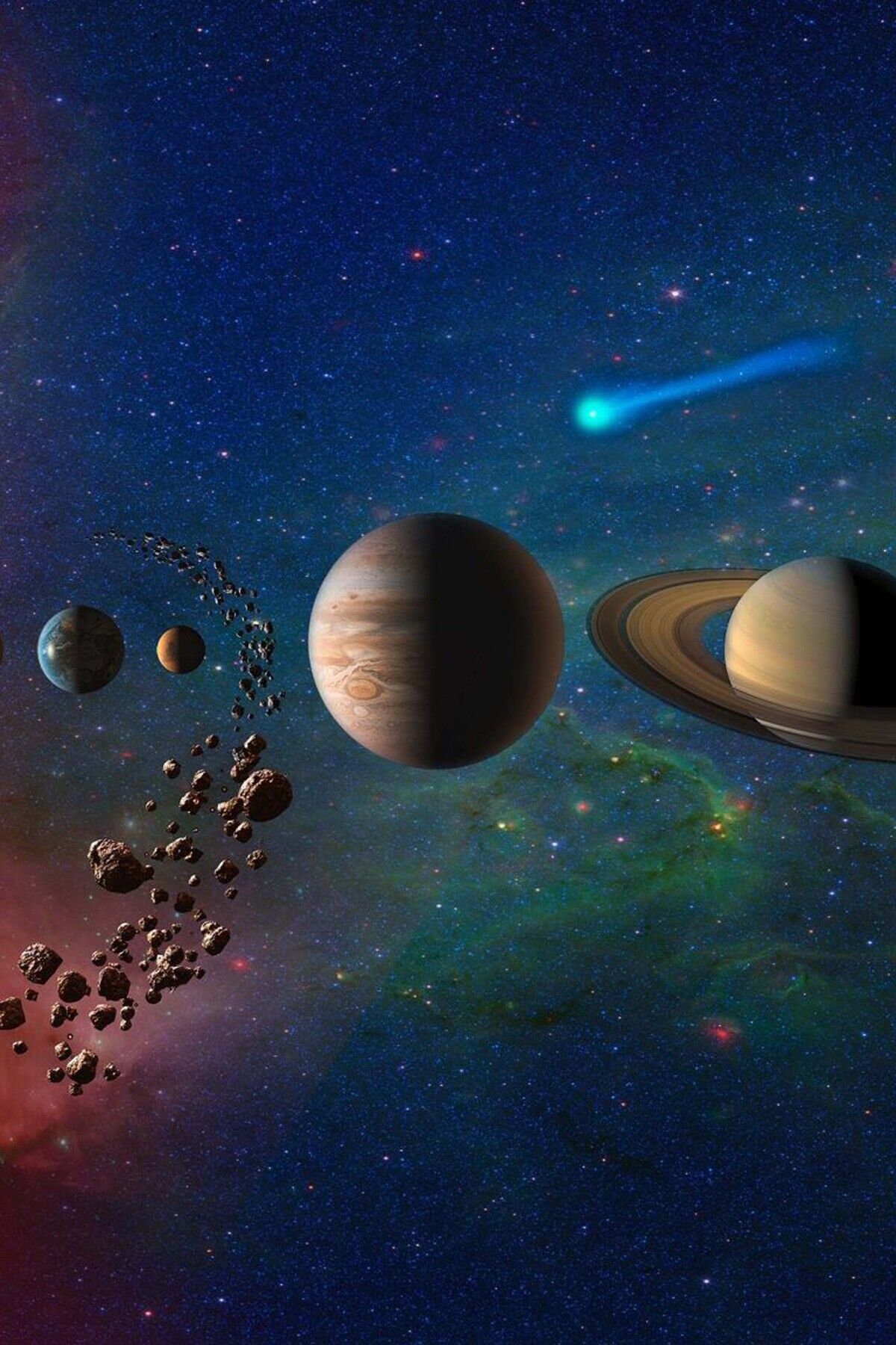 Gezegenler Tasarımlı Ahşap Poster