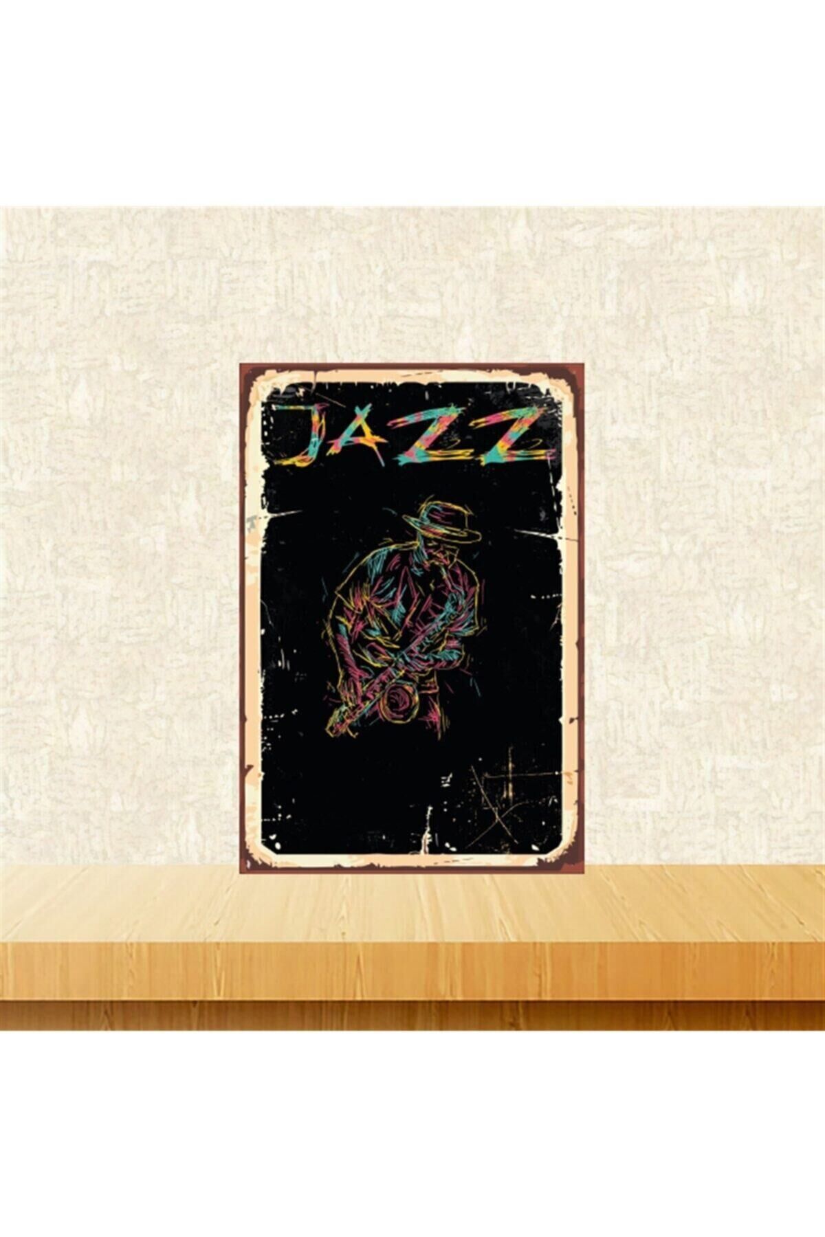 Jazz Tasarımlı 20-30 Cm Retro Ahşap Tablo Tkfx5123