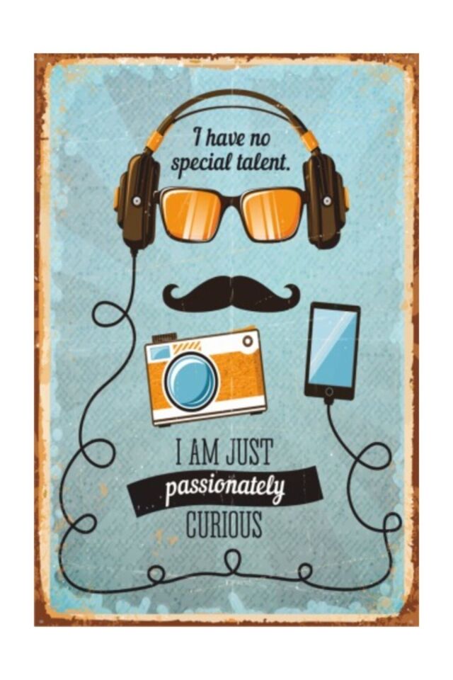 Hippi 10 Cm X 20 Cm Mini Retro Ahşap Poster