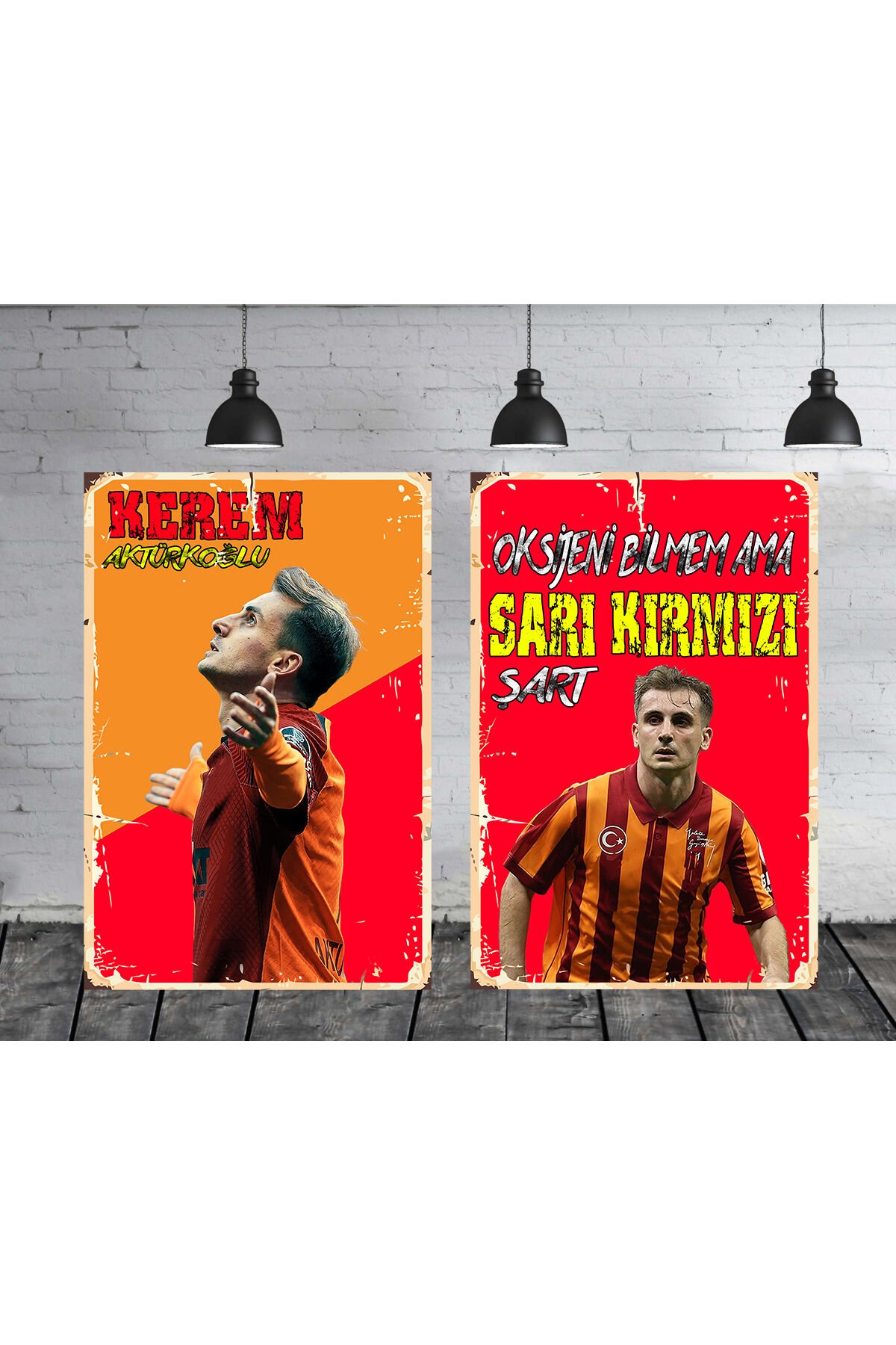 Kerem Aktürkoğlu Seti 2 Adet 20x30 Cm Retro Ahşap Poster