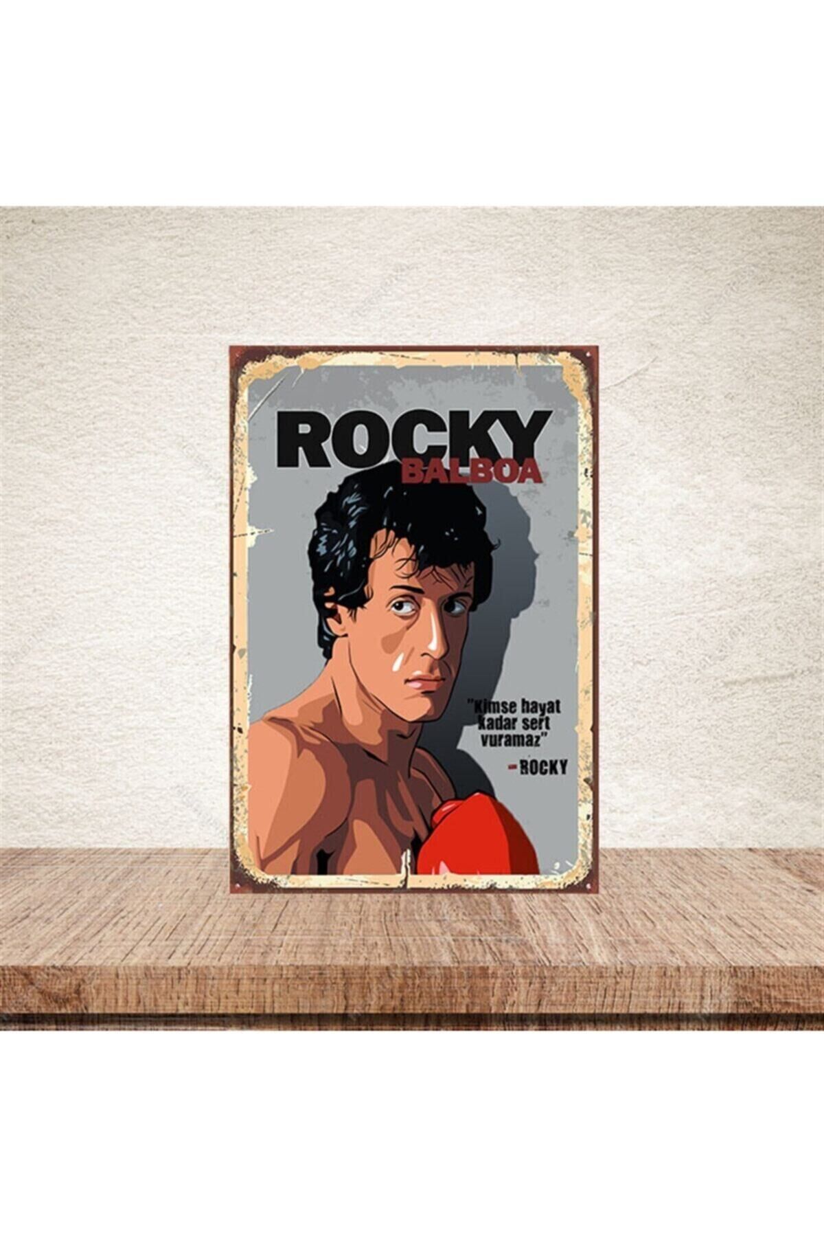 Rocky Balboa 20x30 cm Retro Ahşap Poster