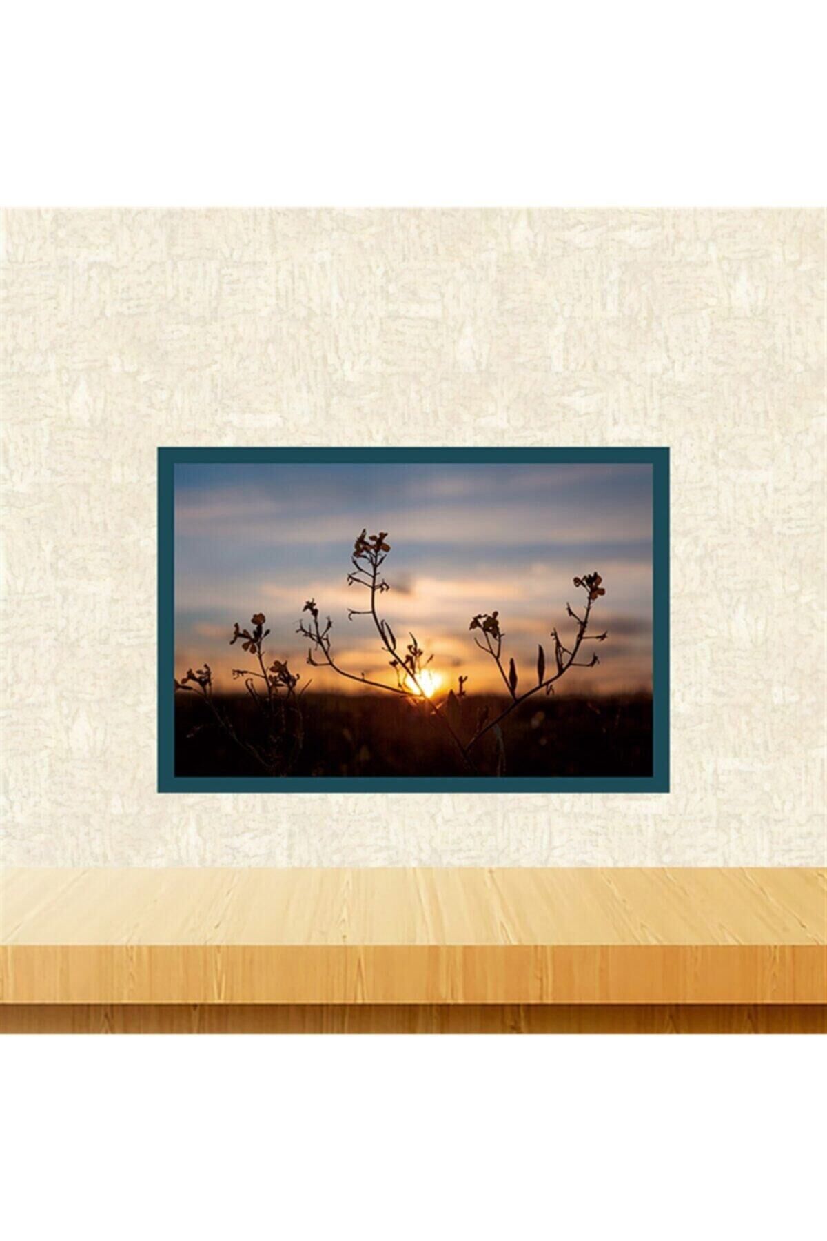 Çiçek Yaprağı Tasarımlı 20-30 Cm Retro Ahşap Tablo Tkfx6019