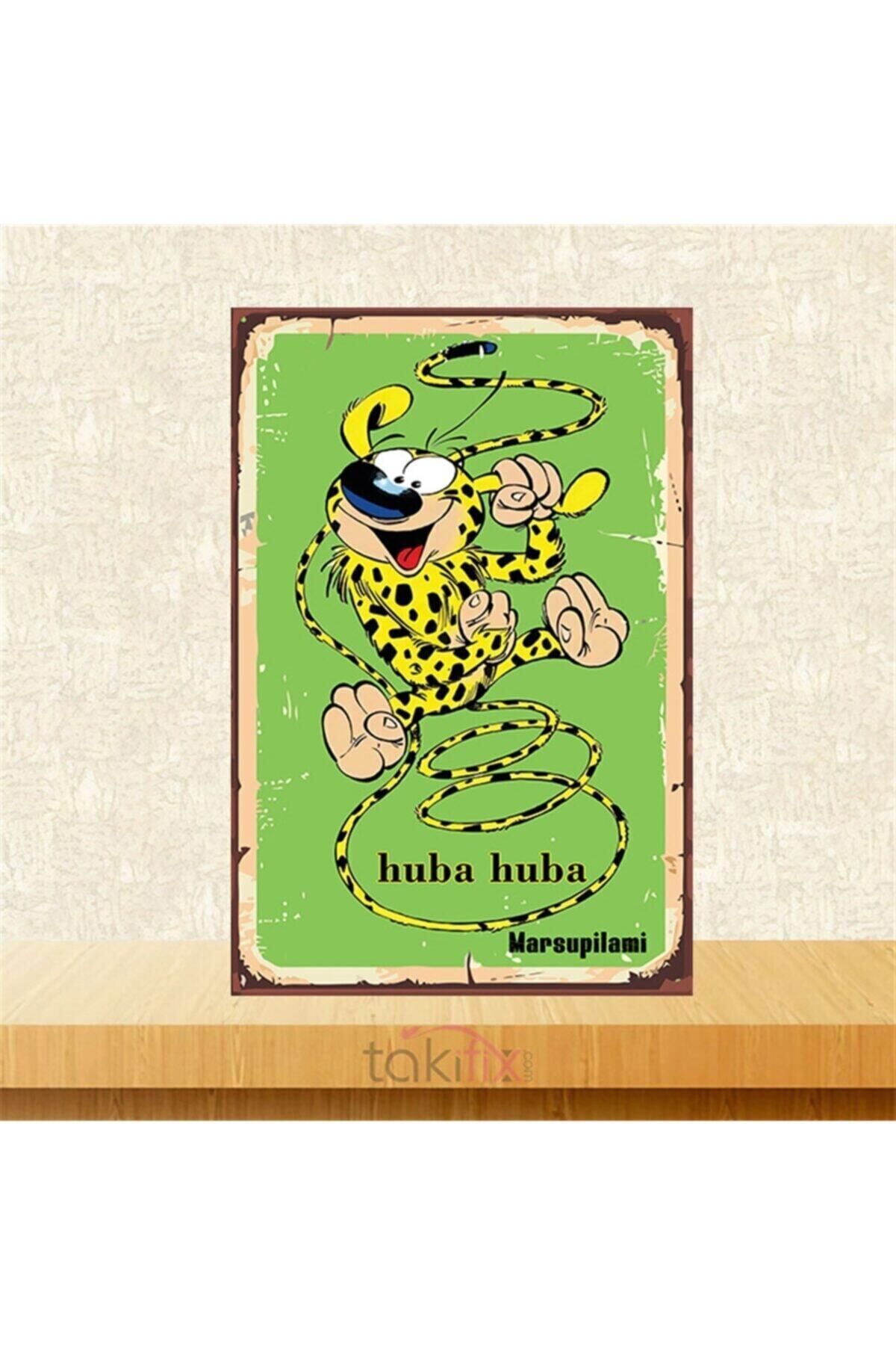 Marsupilami Tasarımlı Ahşap Retro Poster