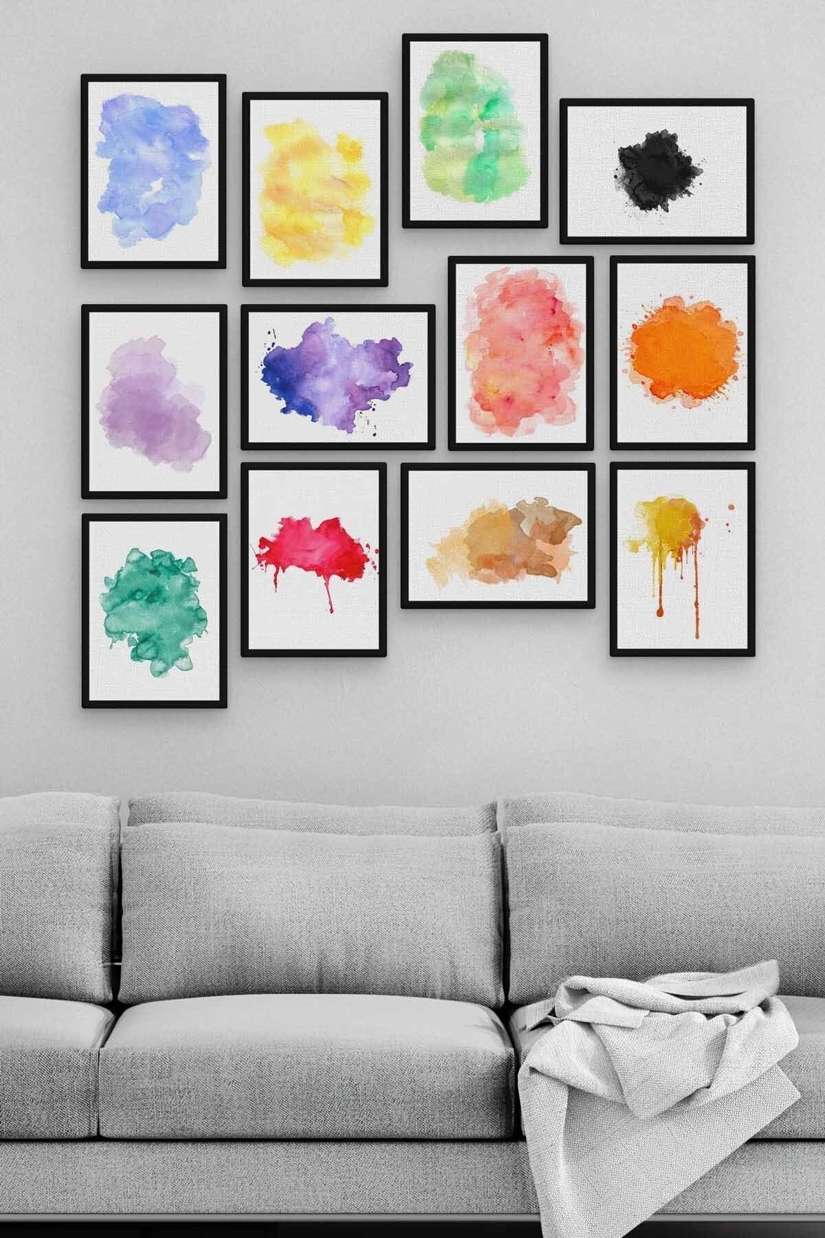 Renkler 12 Parça Ahşap Mdf Tablo Zlltb242