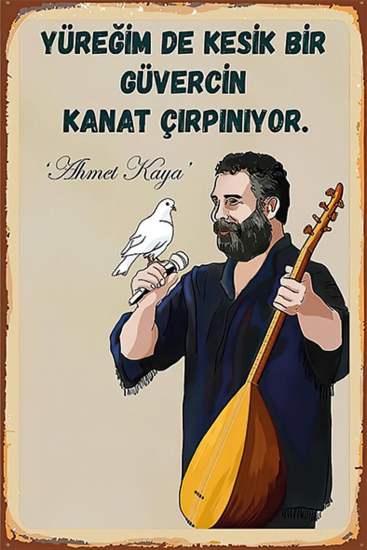 Ahmet Kaya 007 Retro Ahşap Poster