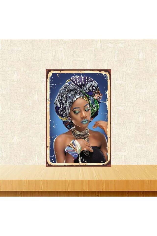 Kadın Tasarımlı Retro Ahşap Poster