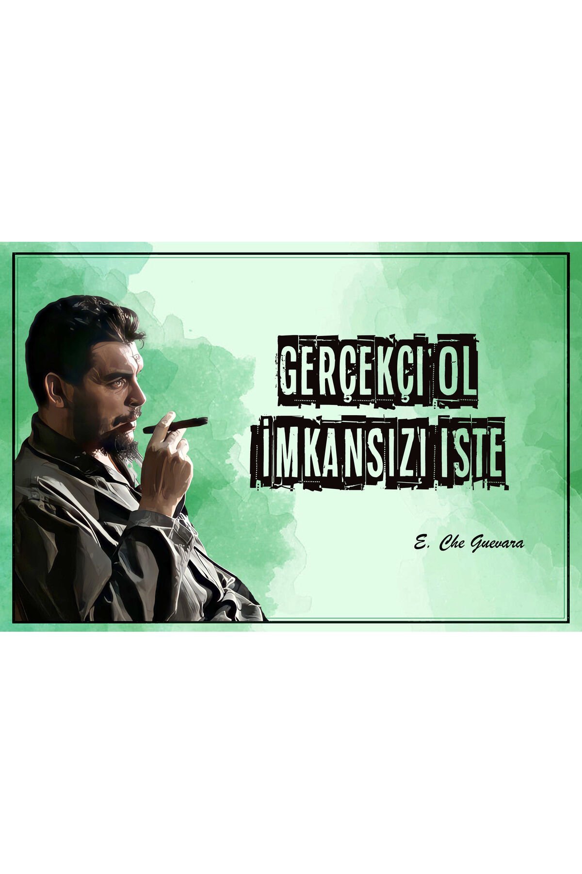 Che Guevara Tasarımlı Ahşap Poster