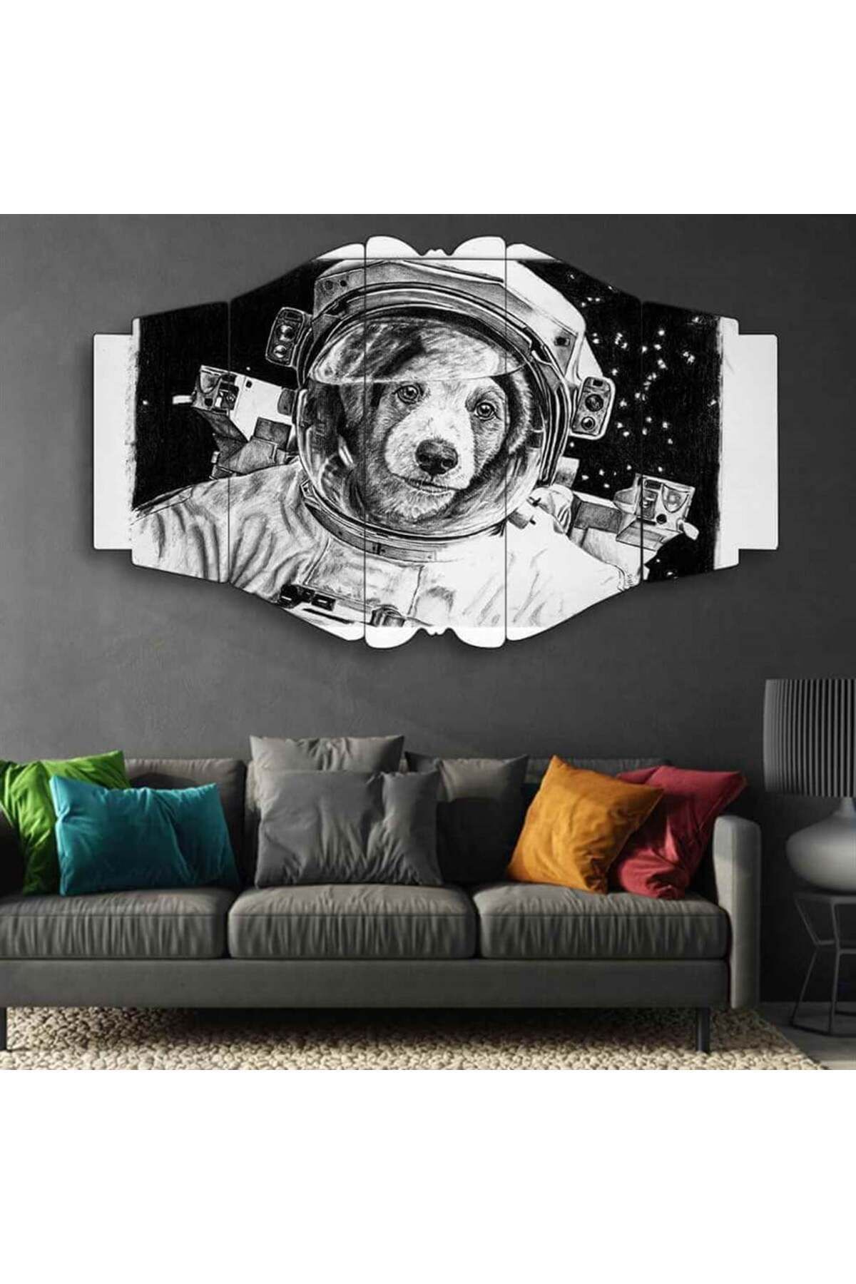 Astronot Patiler Görevde - 5 Parçalı Tablo