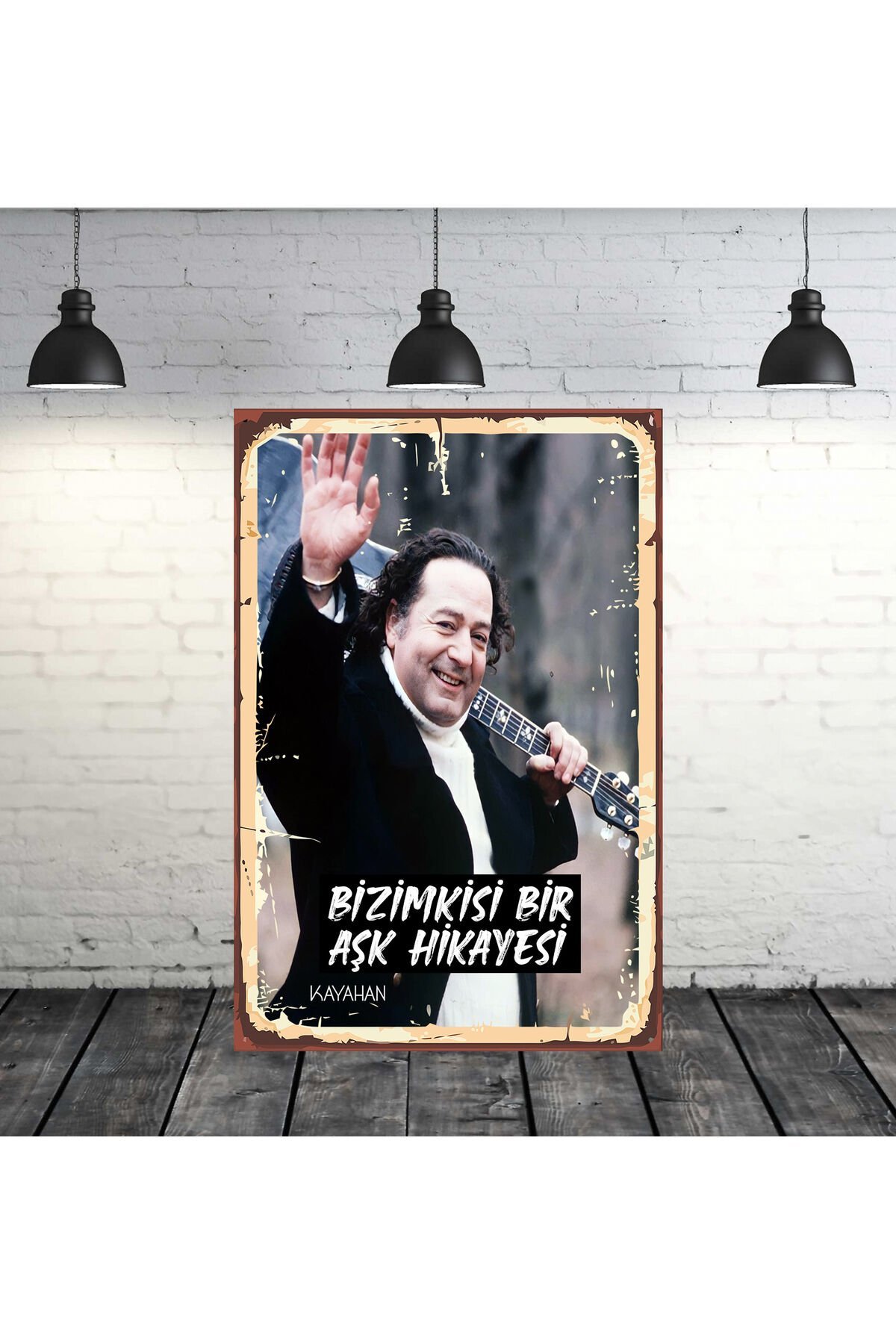 Bizimkisi Bir Aşk Hikayesi Kayahan Tasarımlı 20x30 Cm Retro Ahşap Tablo