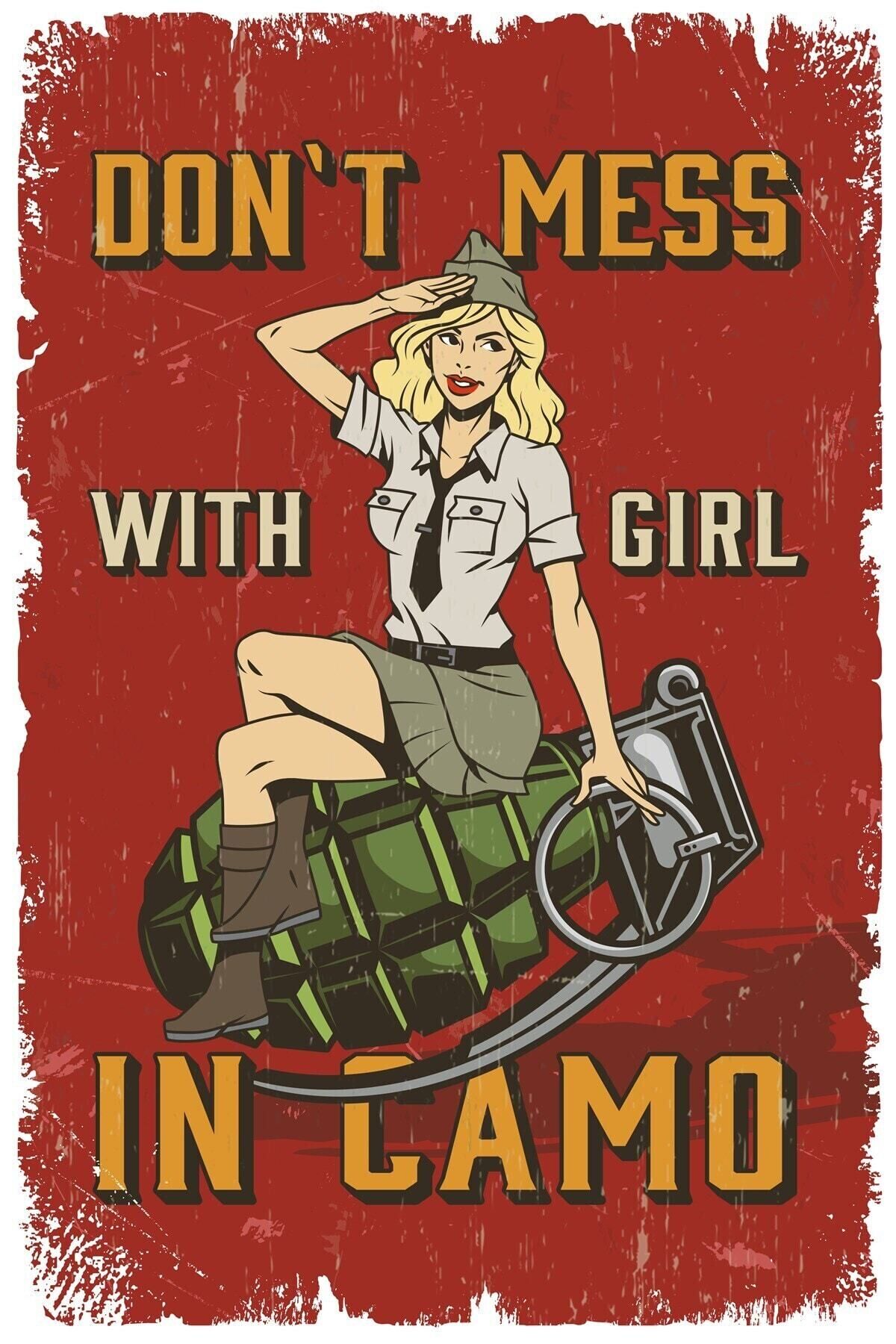 Don't Mess Ahşap Retro Poster