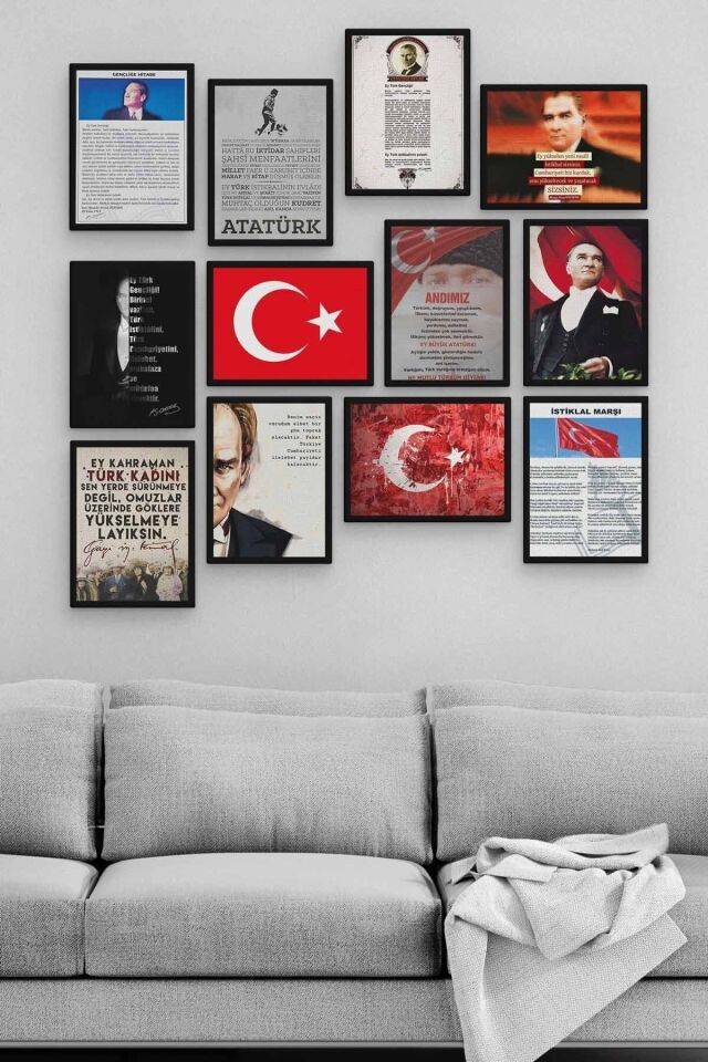 Gençliğe Hitabe 12 Parça Ahşap Mdf Tablo Tgtb1294