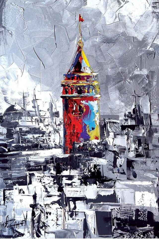 Galata Kulesi Tasarımlı Ahşap Poster
