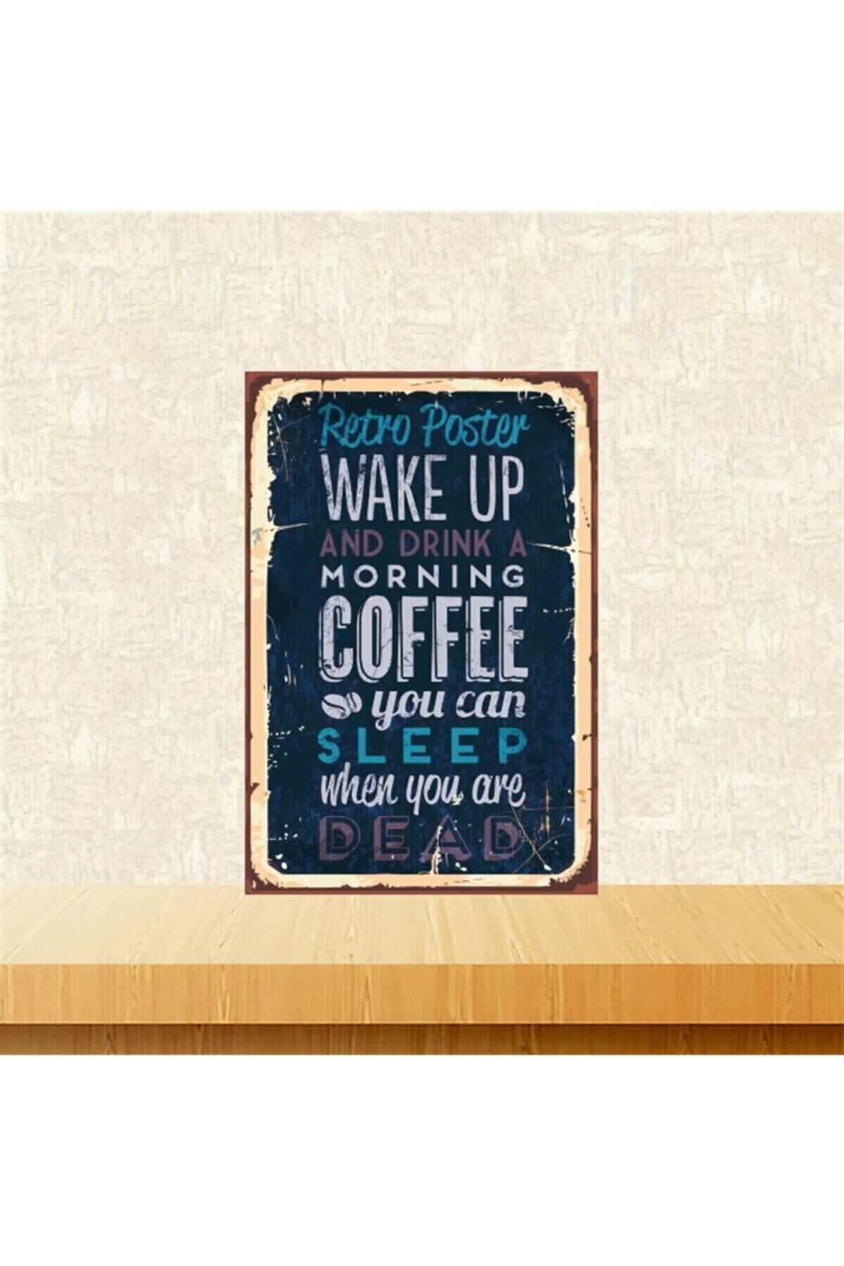 Morning Coffe 20-30 Cm Retro Ahşap Tablo Tkfx5210
