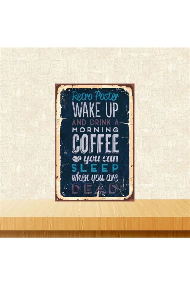 Morning Coffe 20-30 Cm Retro Ahşap Tablo Tkfx5210