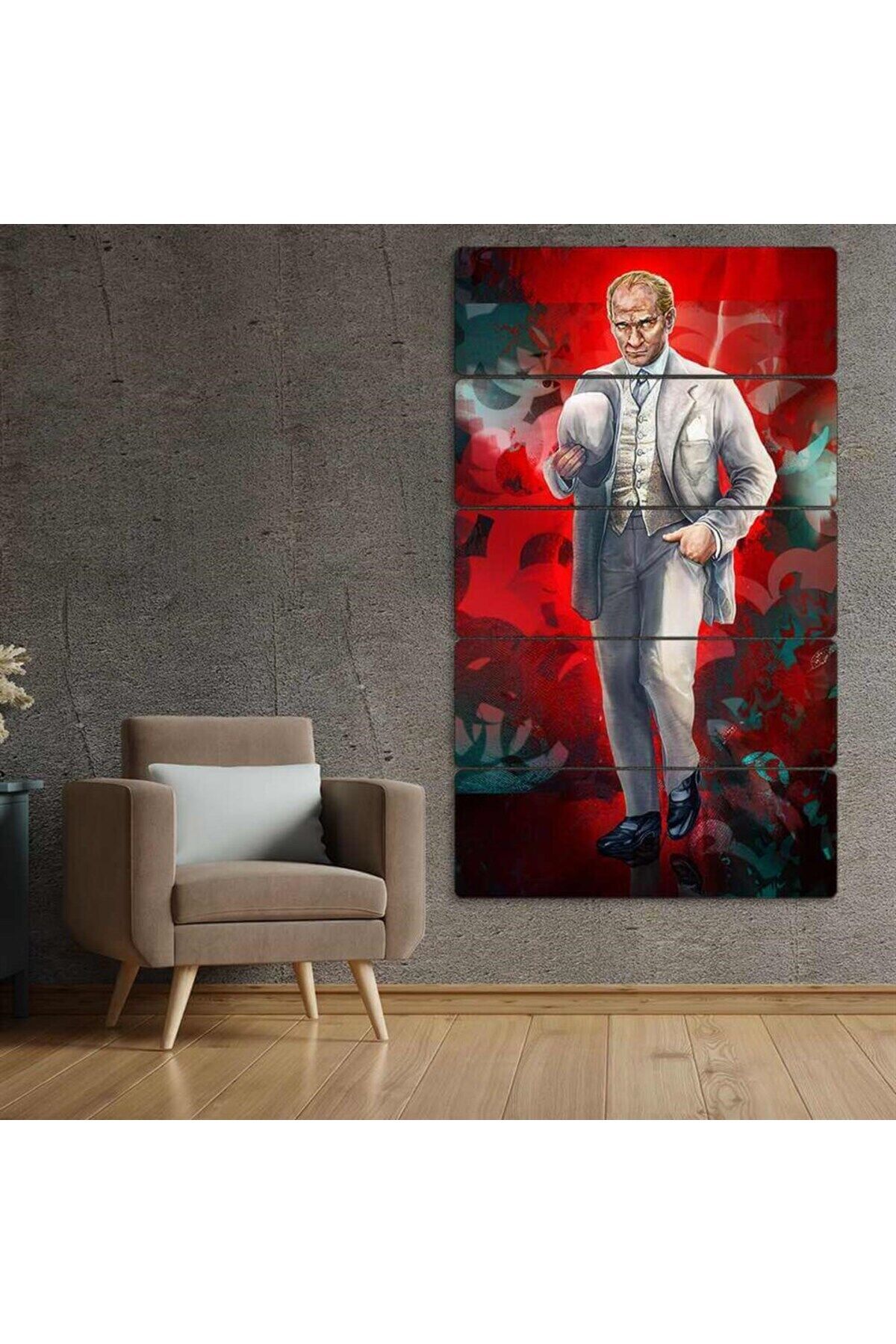 Ulu Önder Mustafa Kemal Atatürk - 5 Parçalı Tablo