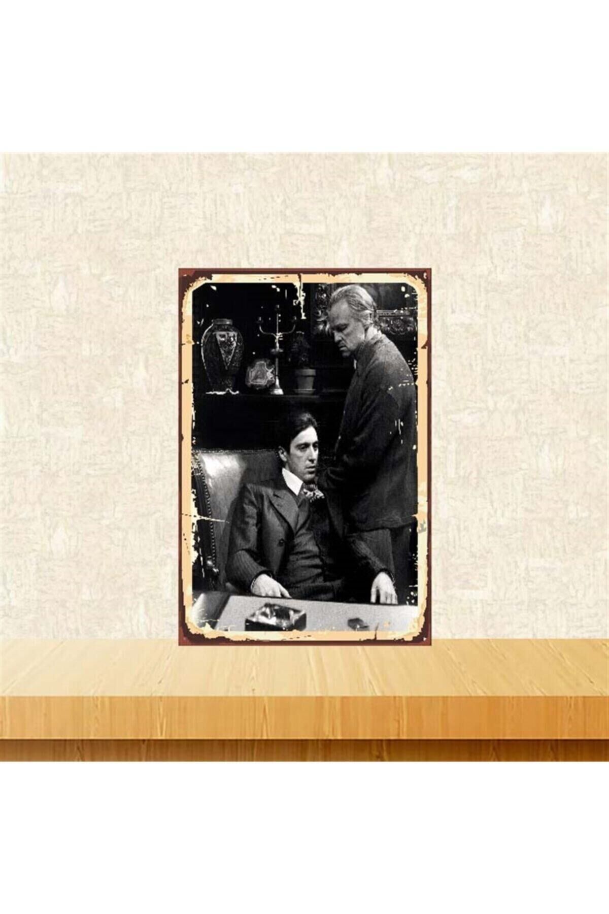 Godfather Al Pacino Retro Ahşap Poster 20x30 cm