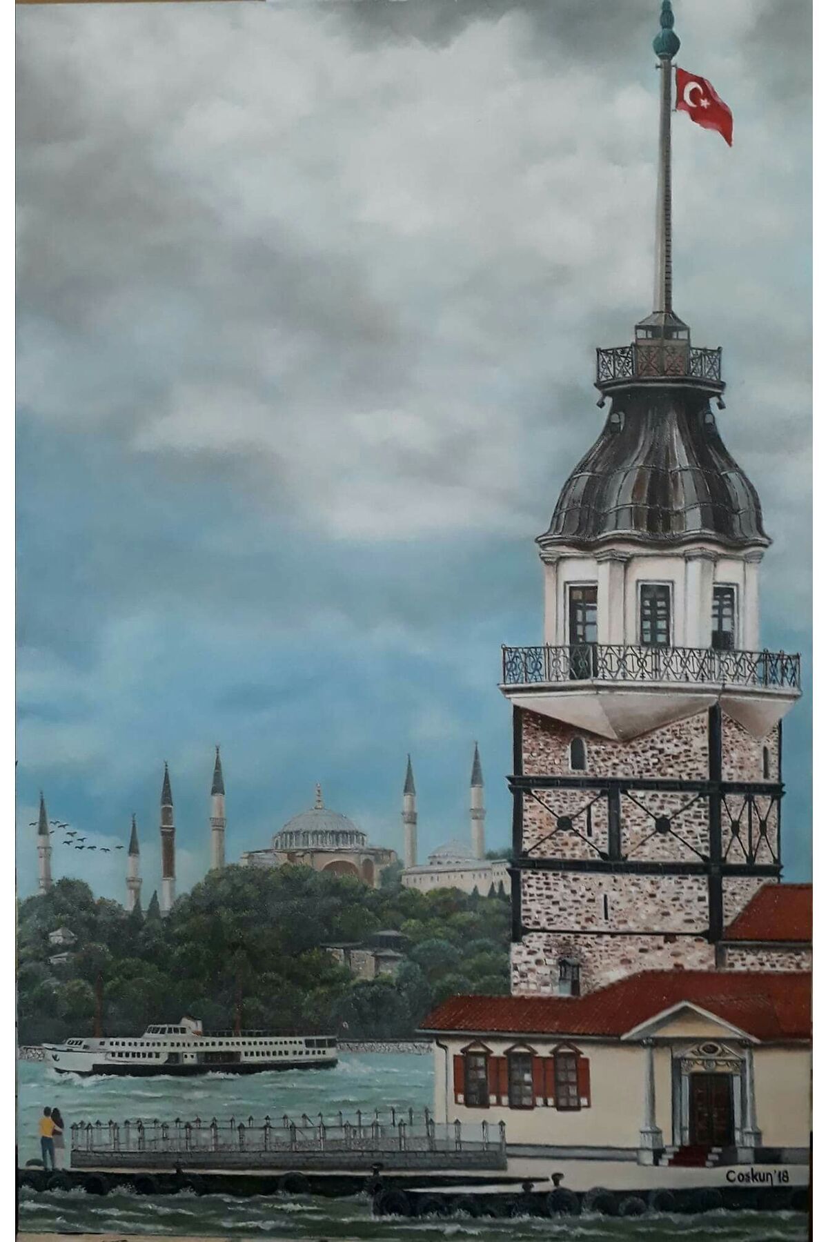 Galata Kulesi Tasarımlı Ahşap Poster