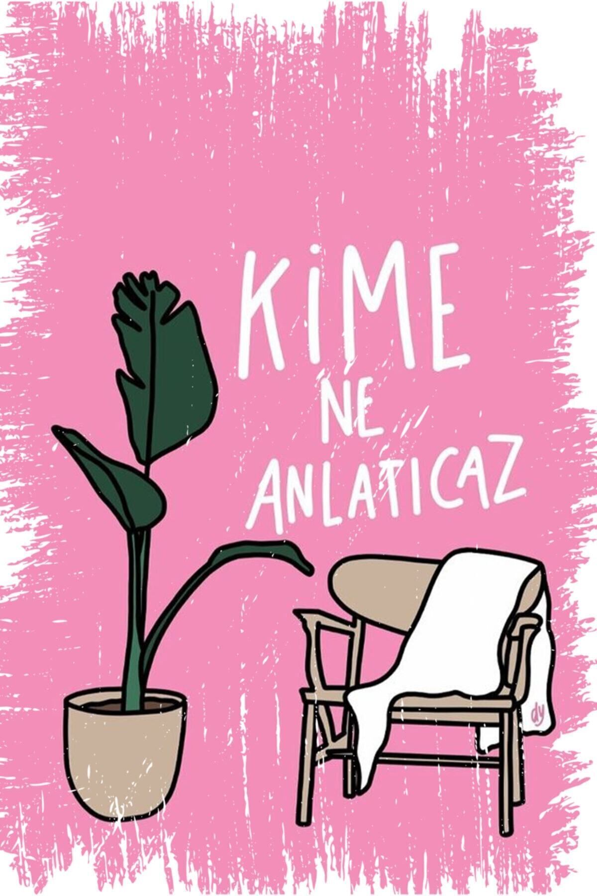 Kime Ne Anlatıcaz Yazılı Retro Tasarım Ahşap Duvar Posteri