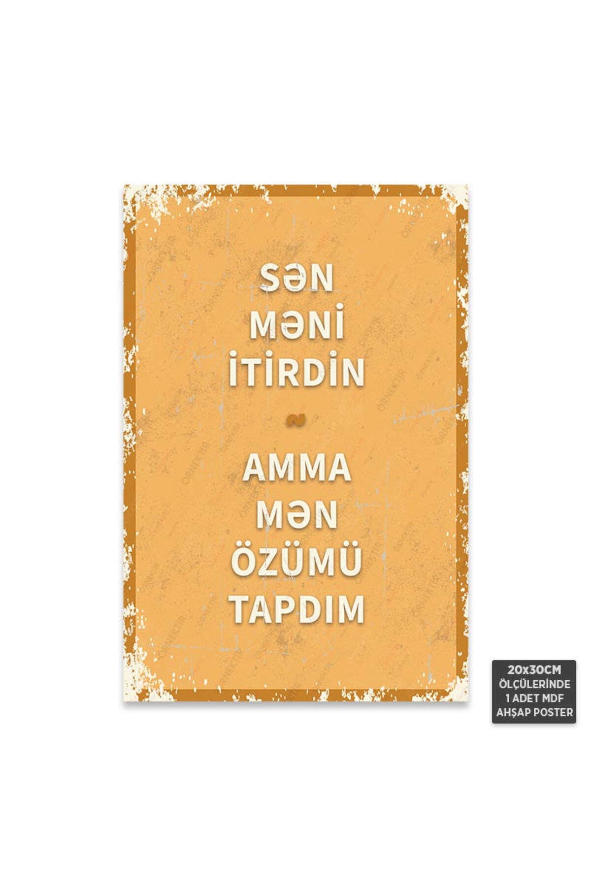 PT1247-AZE - Sen Beni Kaybettin Azerbaycan Türkçesi Retro Mdf Ahşap Poster (20x30cm)