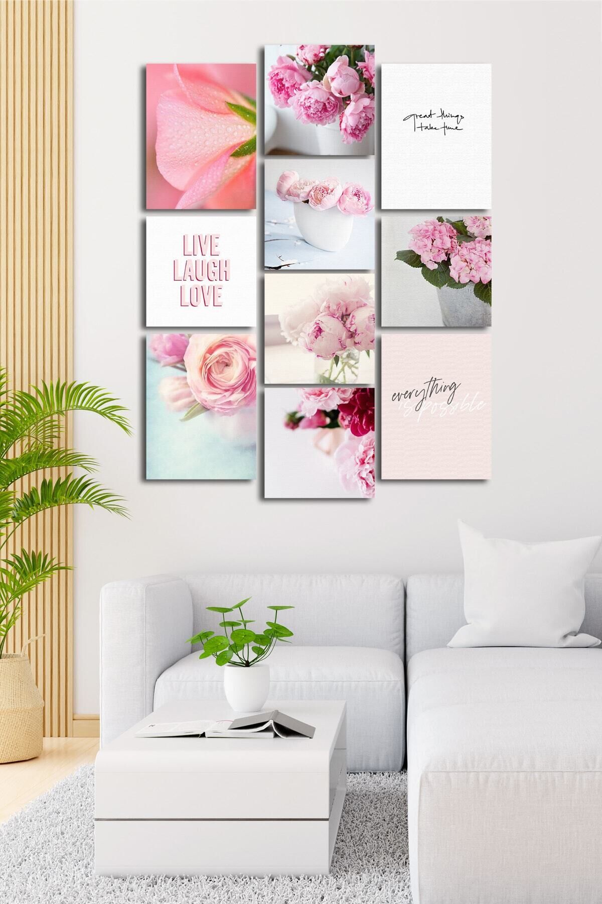 10 Parçalı Çerçeve Görünümlü Mdf Tablo Seti Flm003