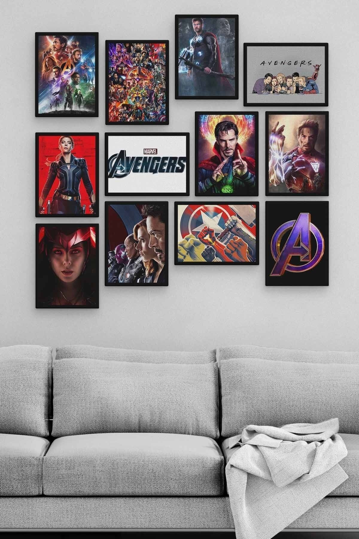 Avengers 12 Parça Ahşap Mdf Tablo Zlltb415