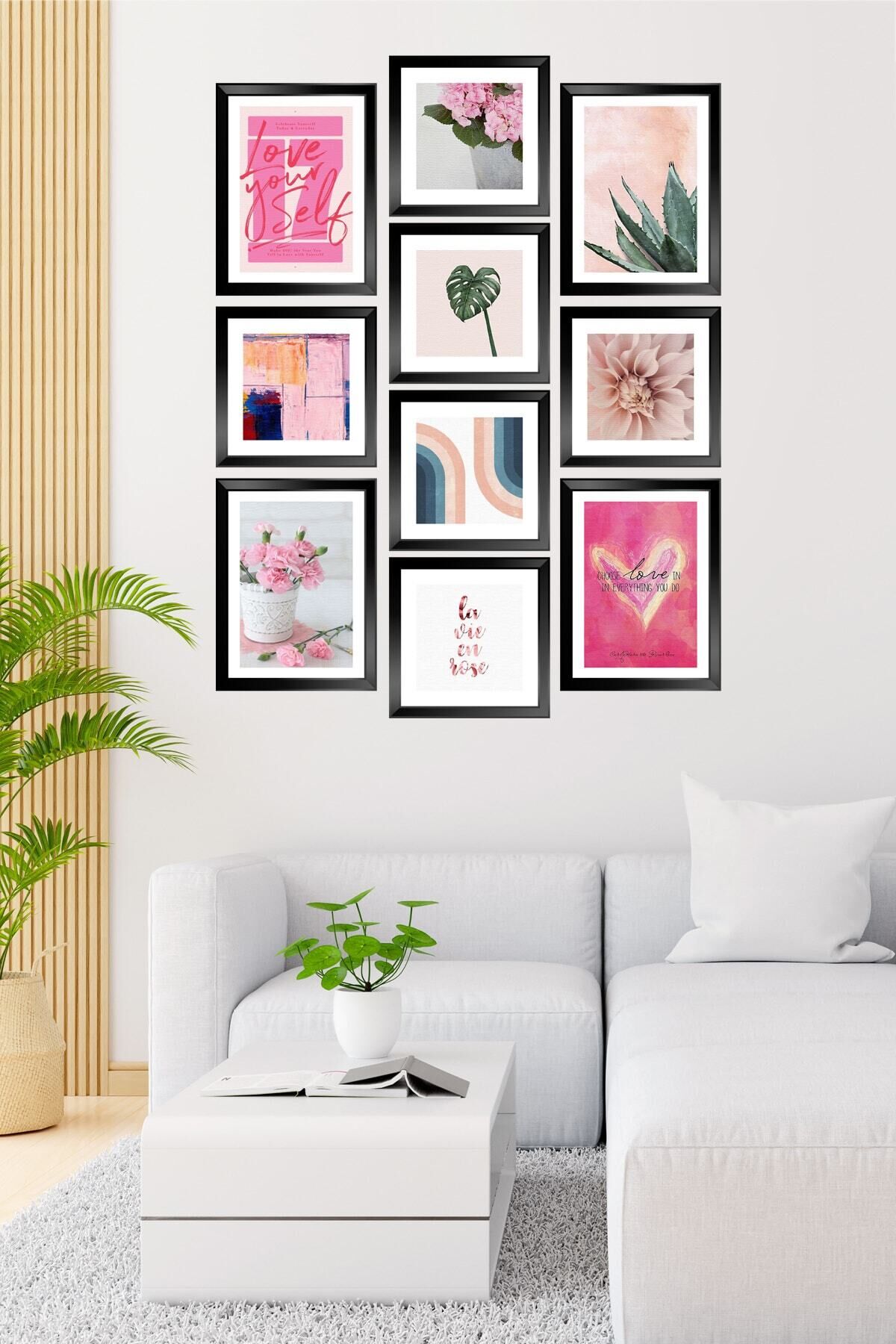 10 Parçalı Çerçeve Görünümlü Mdf Tablo Seti Flm015