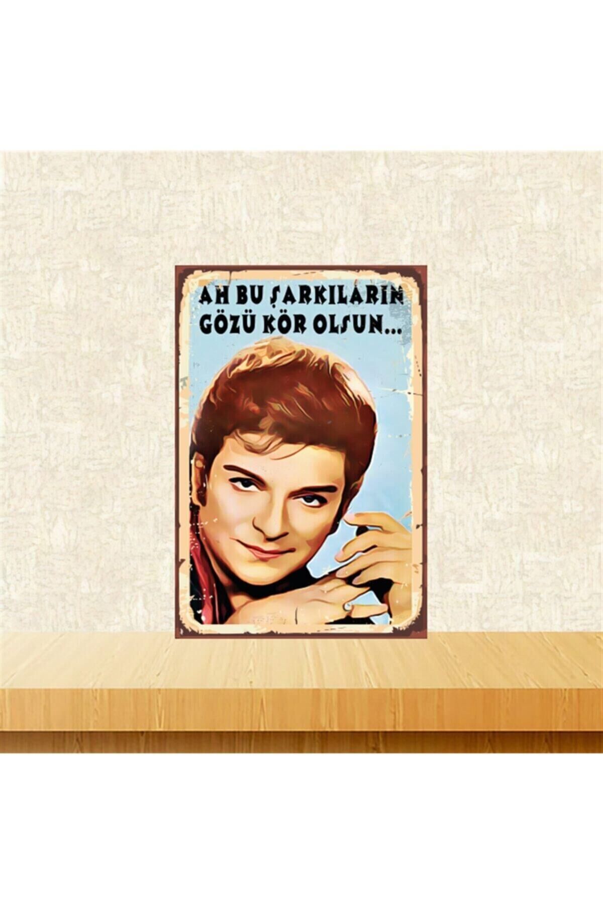 Zeki Müren Ah Bu Şarkıların Gözü Kör Olsun 20-30 Cm Retro Ahşap Tablo Tkfx4753