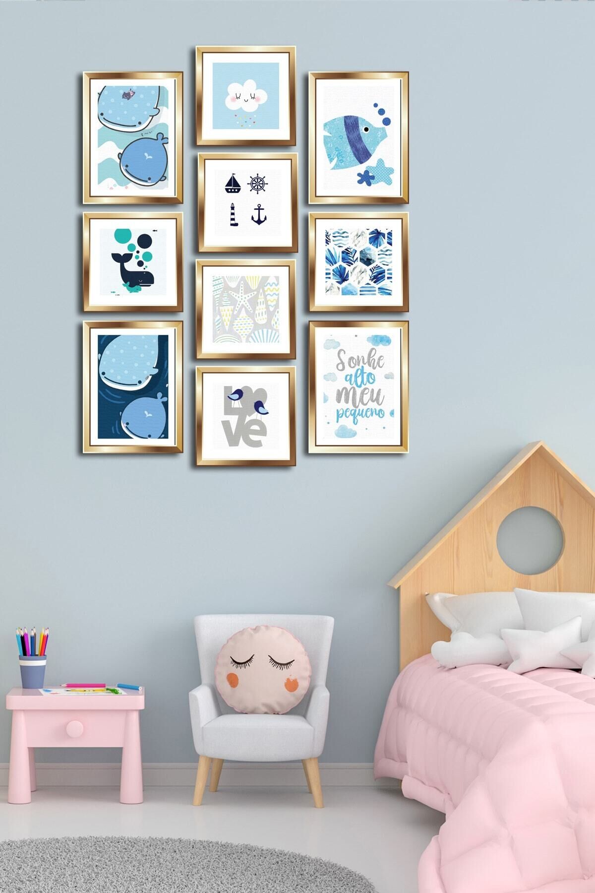 10 Parçalı Çerçeve Görünümlü Mdf Tablo Seti Flm175