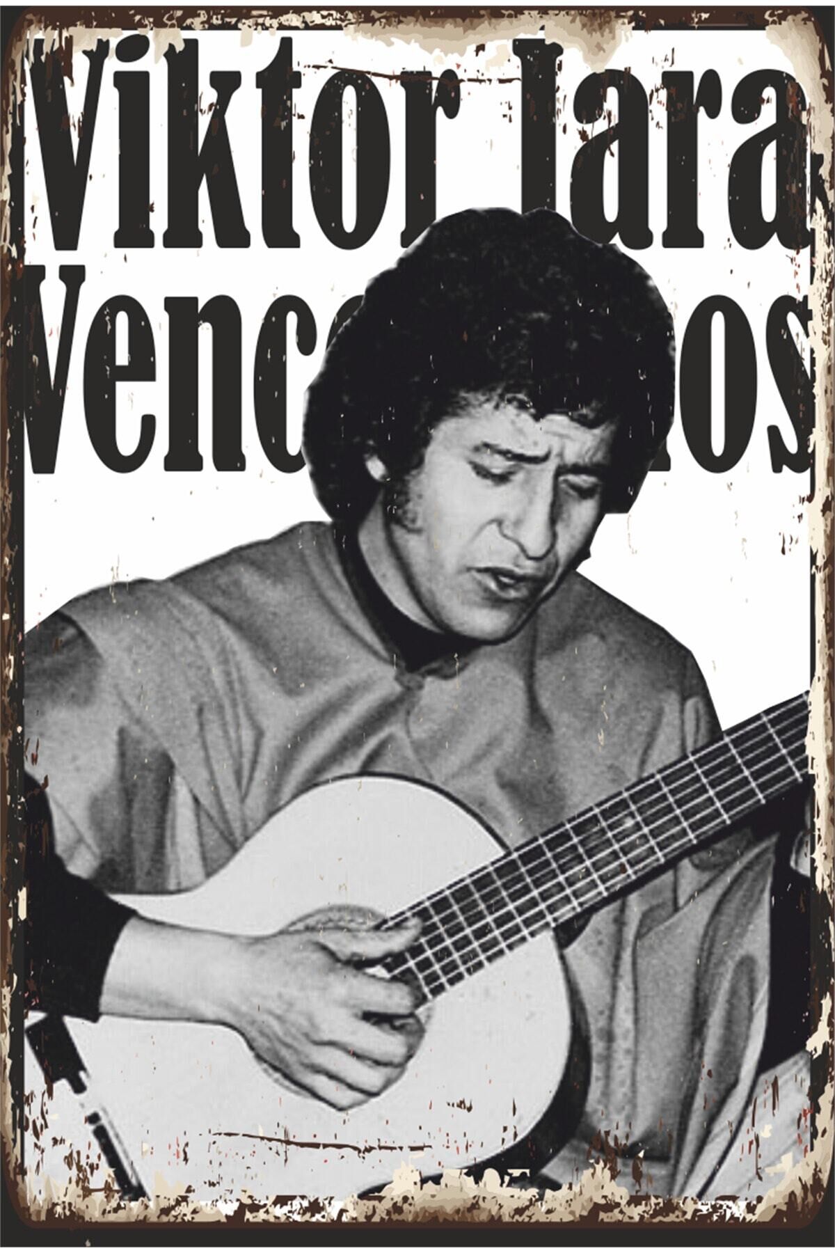 Victor Jara Venceremos Devrimci Müzik Retro Ahşap Poster