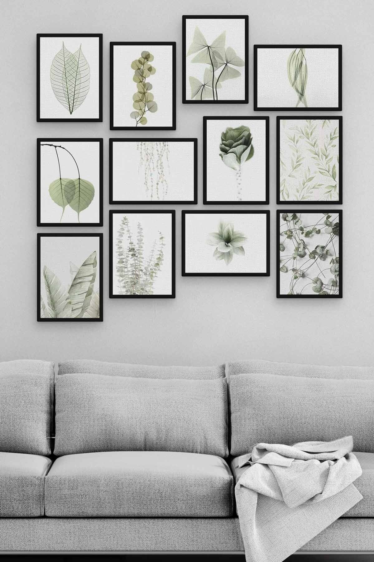 Soluk Çiçekler 12 Parça Ahşap Mdf Tablo Zlltb190