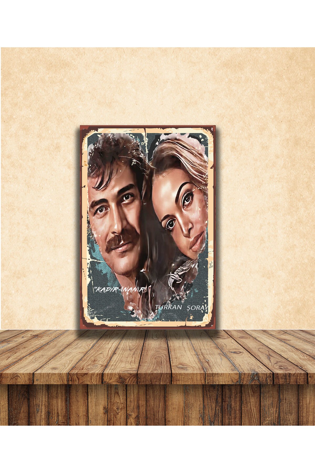 Türkan Şoray Kadir İnanır Temalı 20 x 30 CM MDF Tablo