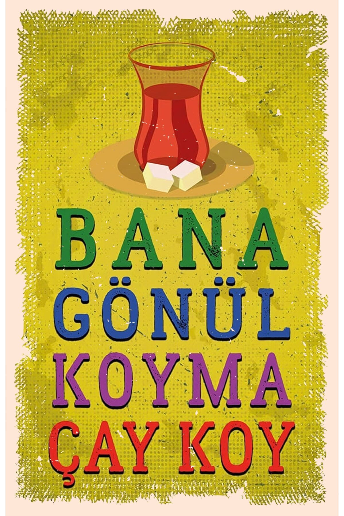 Çay ve Kahve Tasarımlı Ahşap Poster
