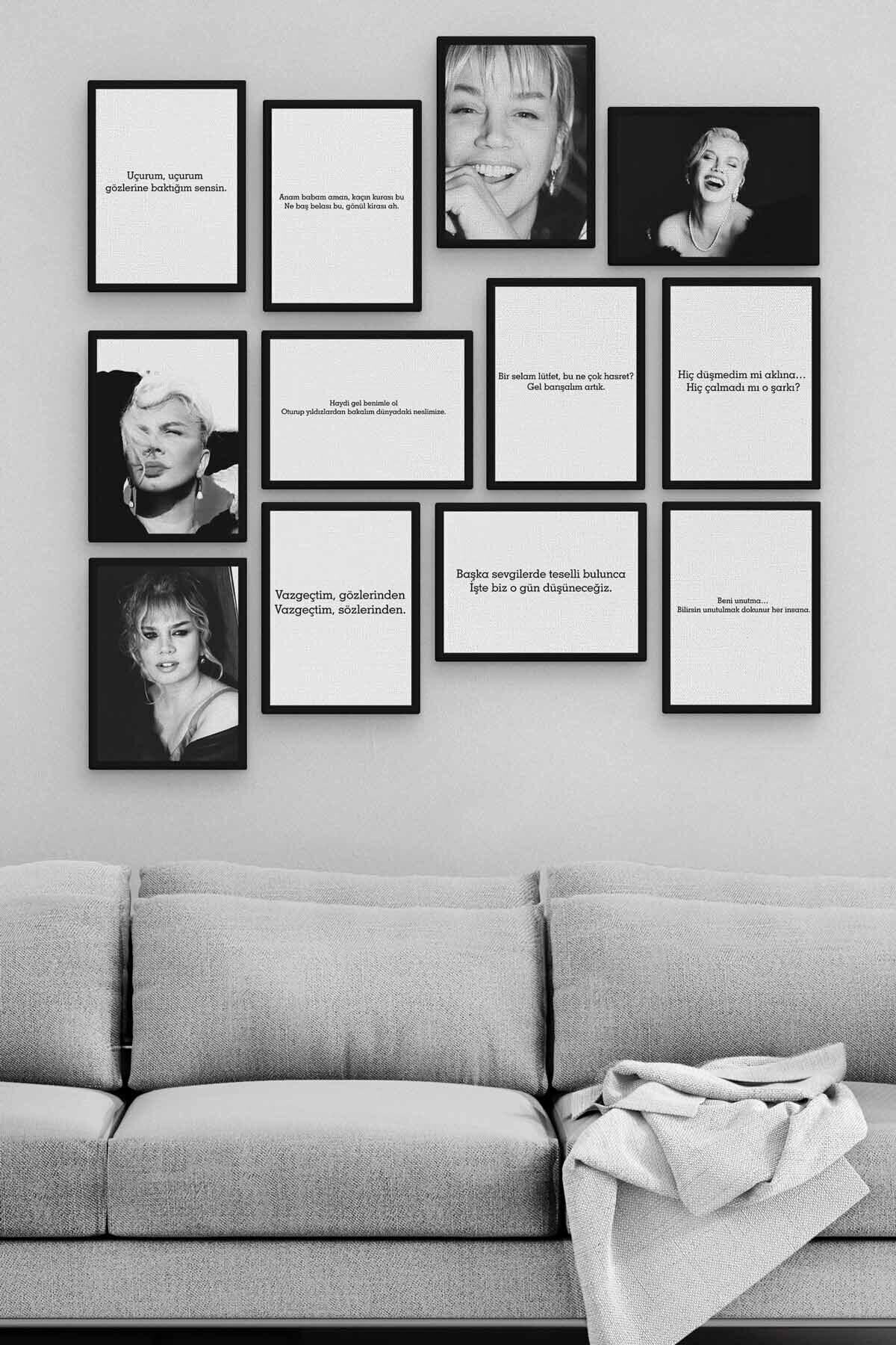 Sezen Aksu 12 Parça Ahşap Mdf Tablo Zlltb183