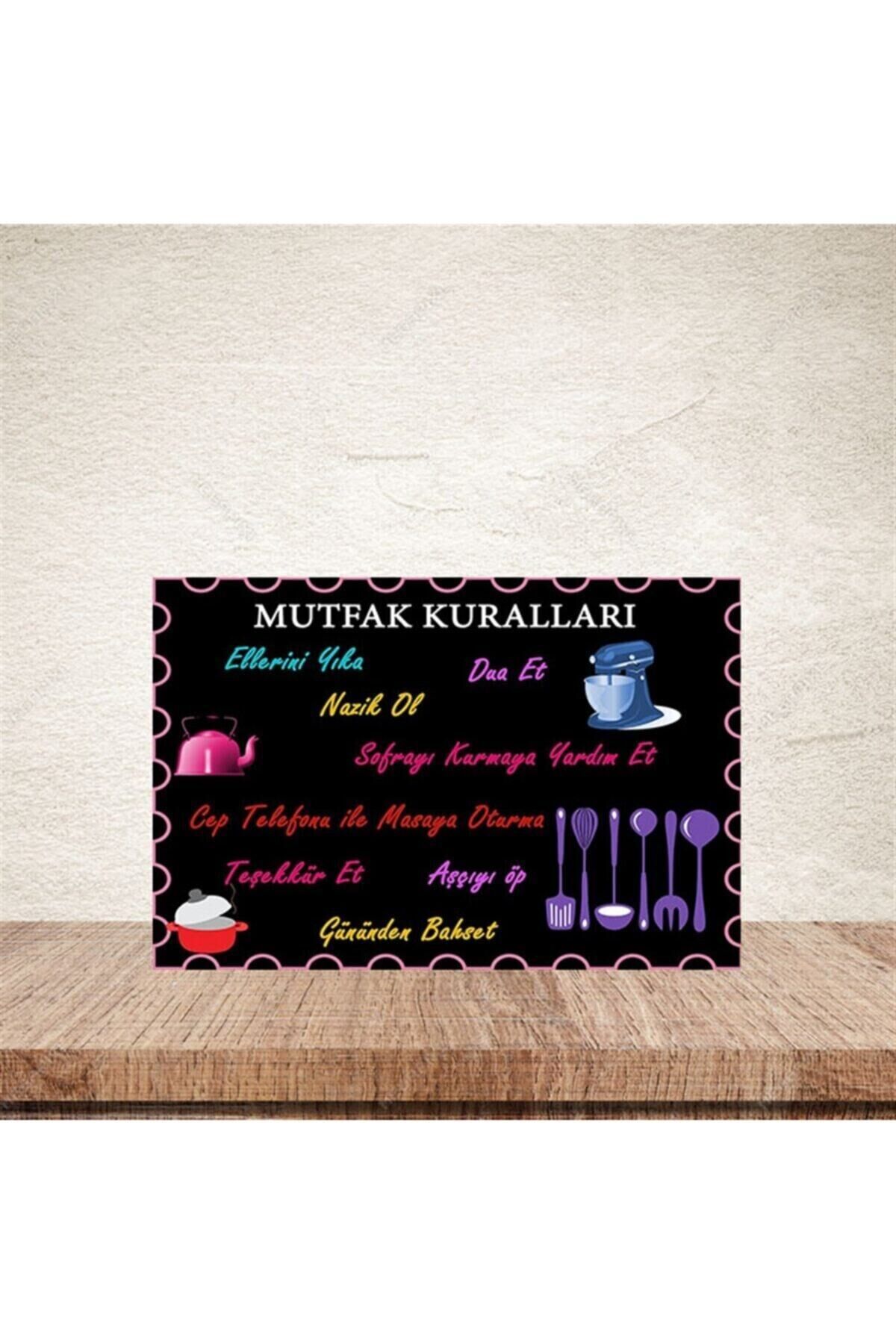 Mutfak Kuralları 20-30 cm Retro Ahşap Poster