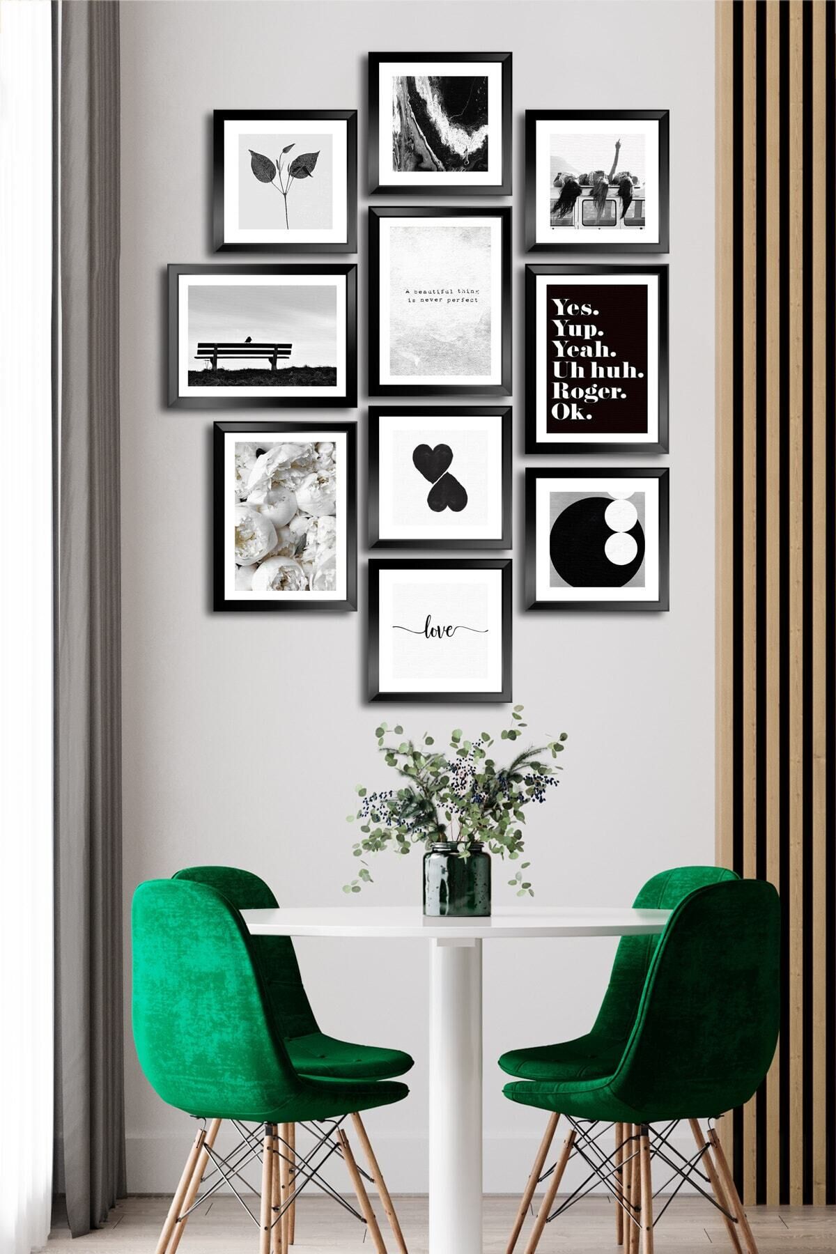 10 Parçalı Çerçeve Görünümlü Mdf Tablo Seti Flm094