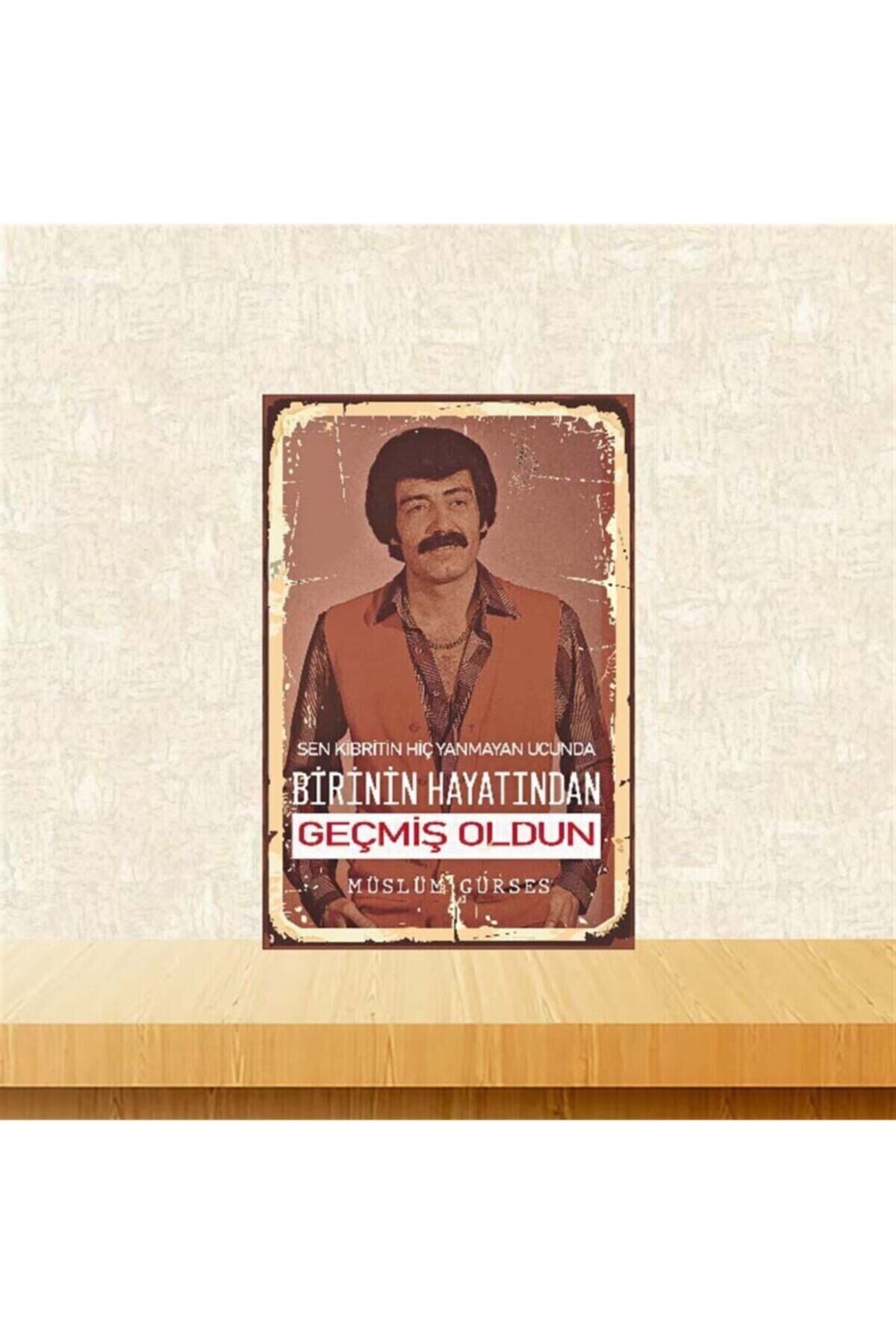 Kahverengi Müslüm Gürses Temalı Ahşap Poster