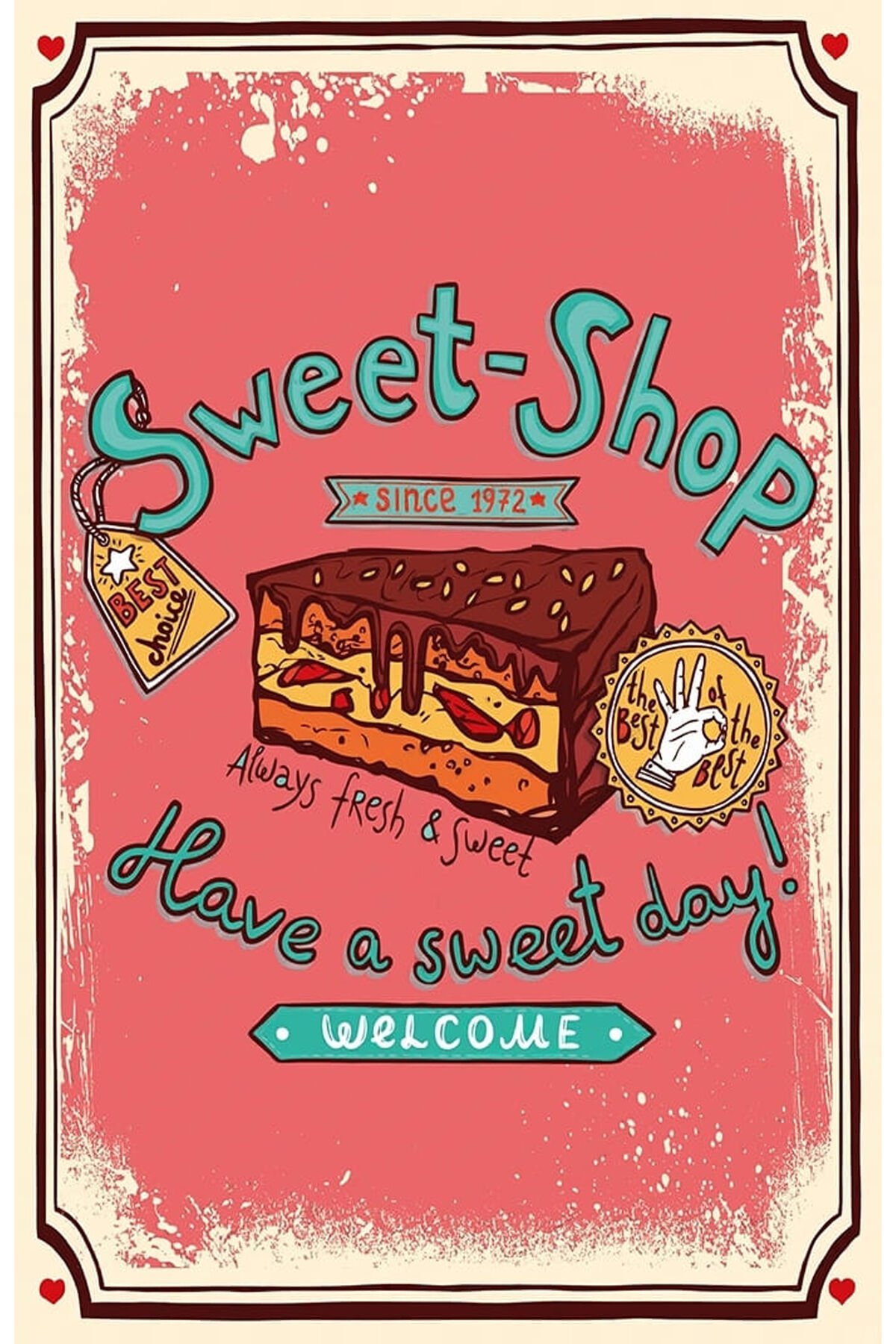 Çay ve Kahve Tasarımlı Ahşap Poster