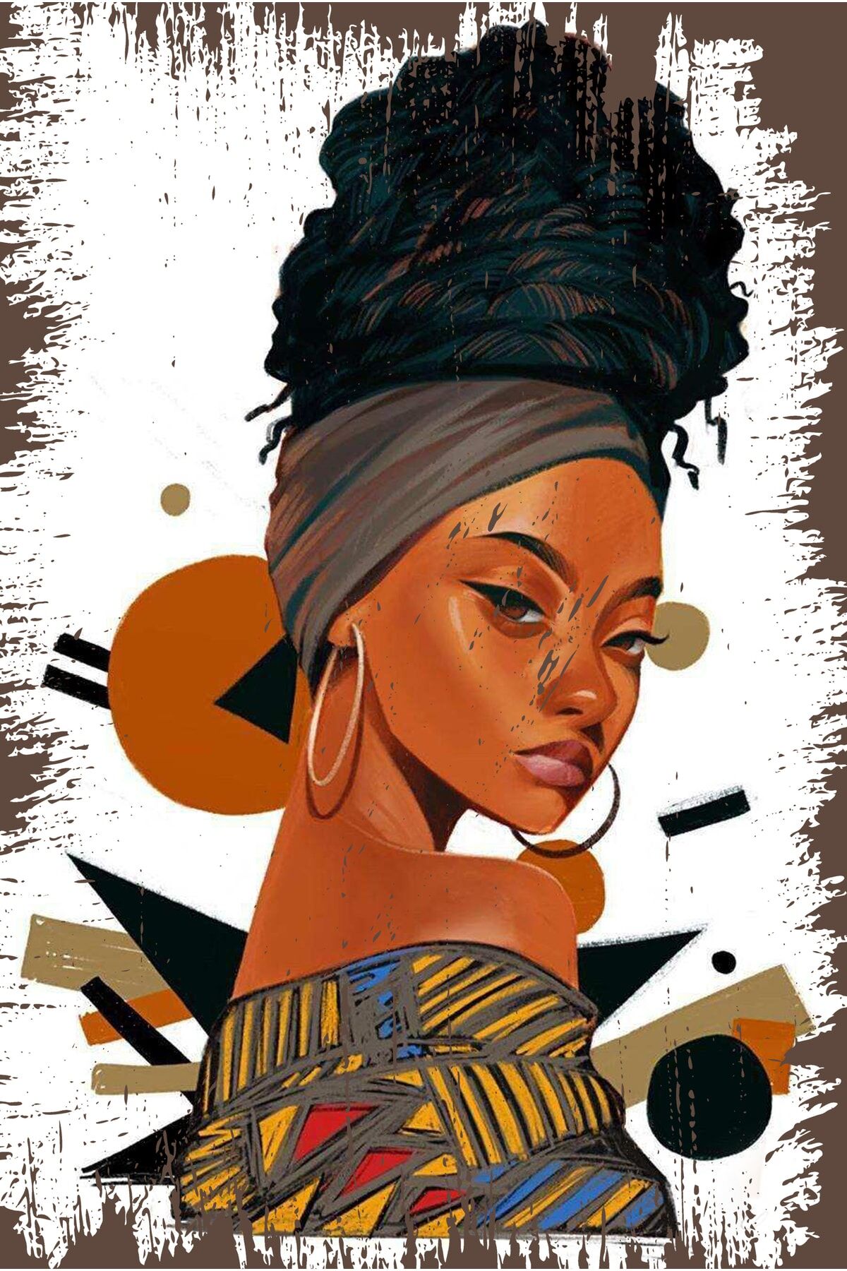 Kadın Figürlü Retro Ahşap Duvar Poster 20x30