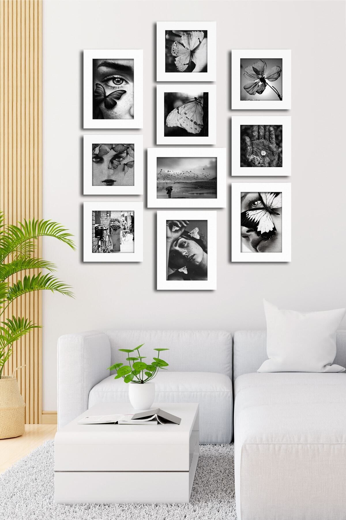 10 Parçalı Çerçeve Görünümlü Mdf Tablo Seti Flm149