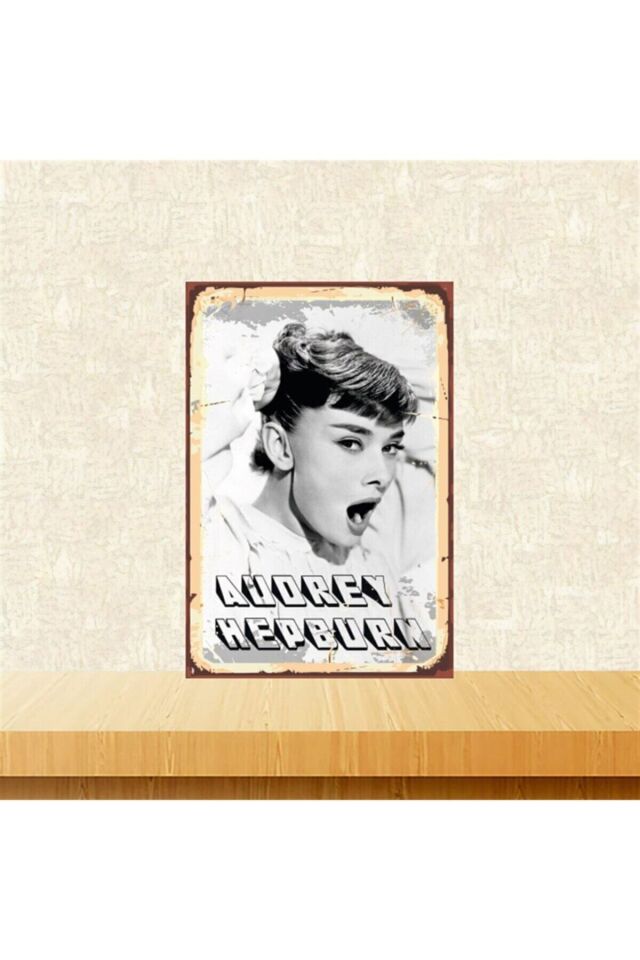 Audrey Hepburn Tasarımlı 20-30 Cm Retro Ahşap Tablo Tkfx5271
